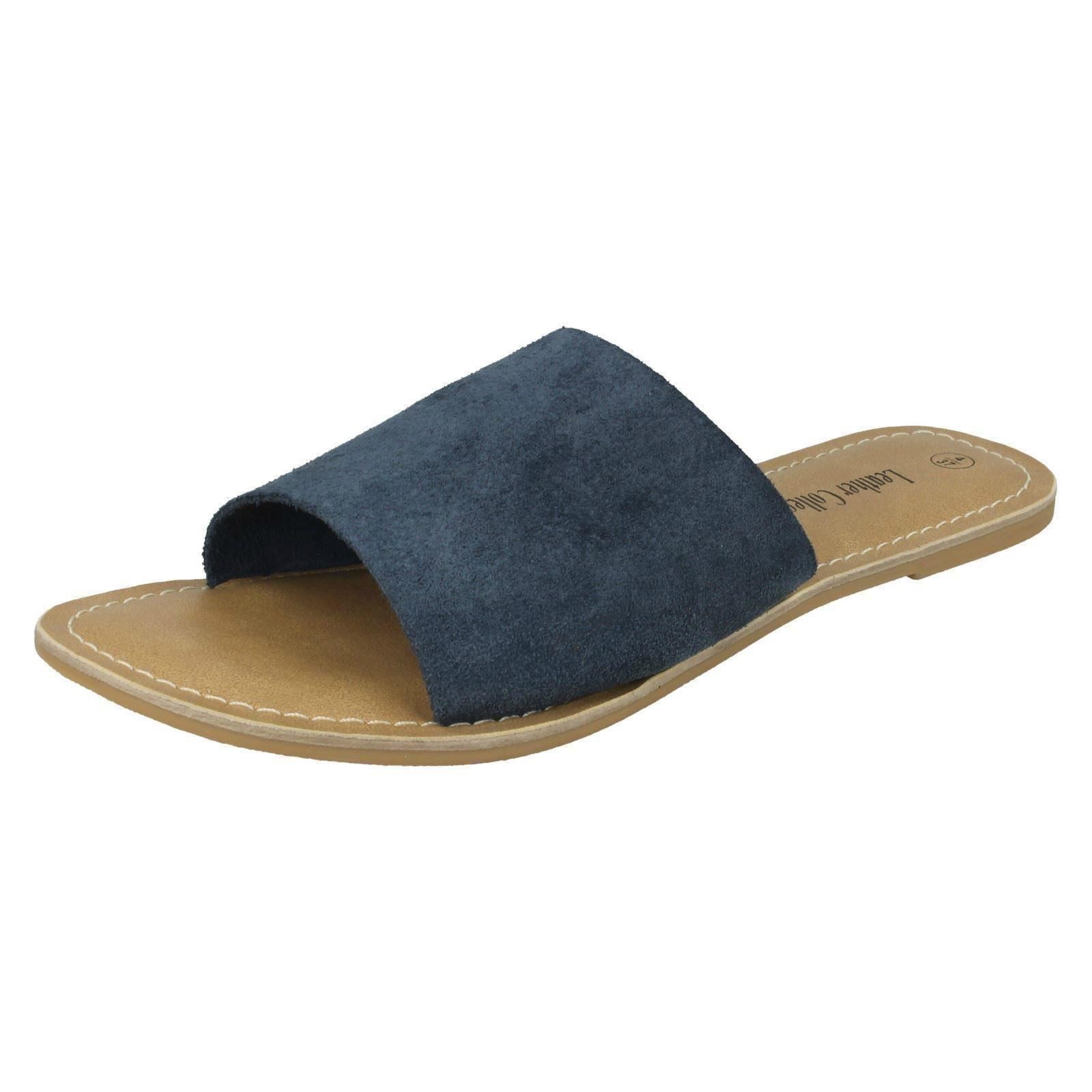 Ladies Leather Collection Suede Mule Sandals - Picture 47 of 55