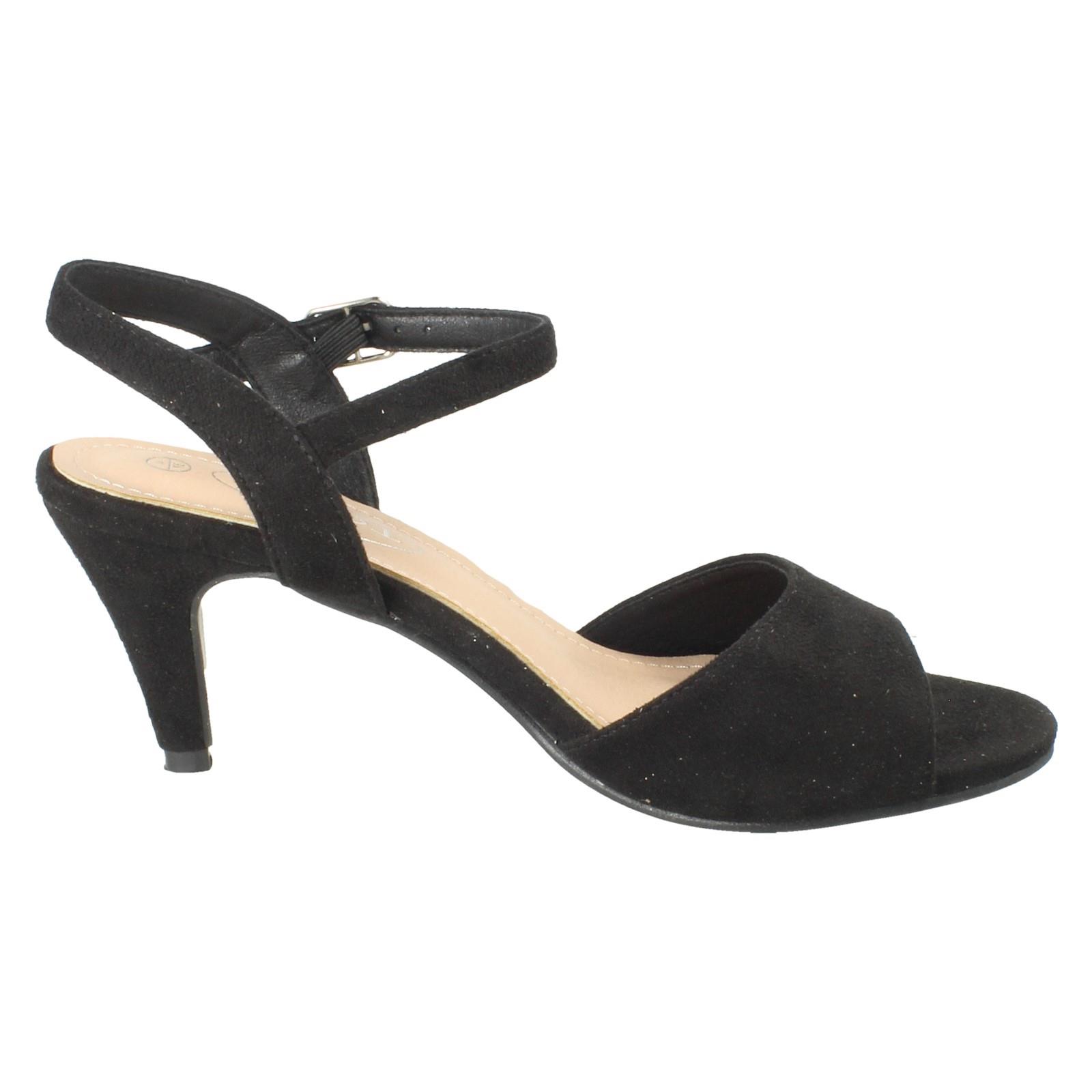 Sandalias de tacón formales de ajuste ancho con cierre de hebilla Anne Michelle para dama "F1R2114" - Imagen 7 de 46