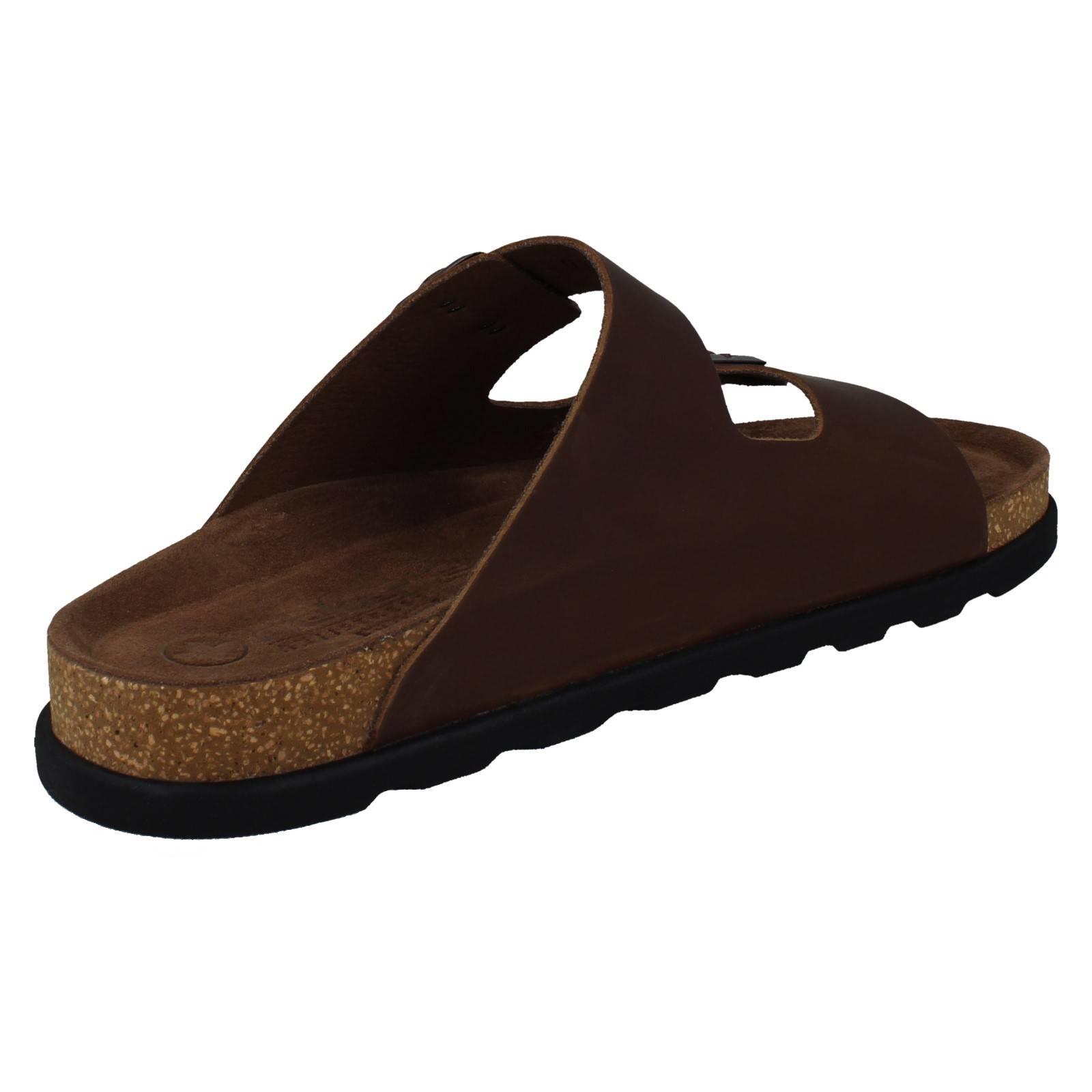 Uomo Rieker Slip On Pelle Doppia Fibbia Casual Sandali Estivi 21190 - Picture 6 of 10