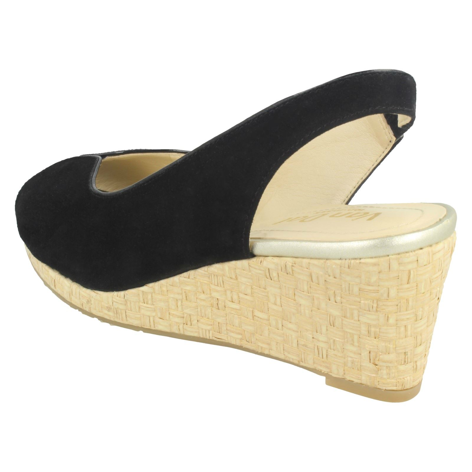 Donna Sandali Avalon Dal Cuoio Di Dettaglio Zeppa Van Con Tessuto rSfxwqr4