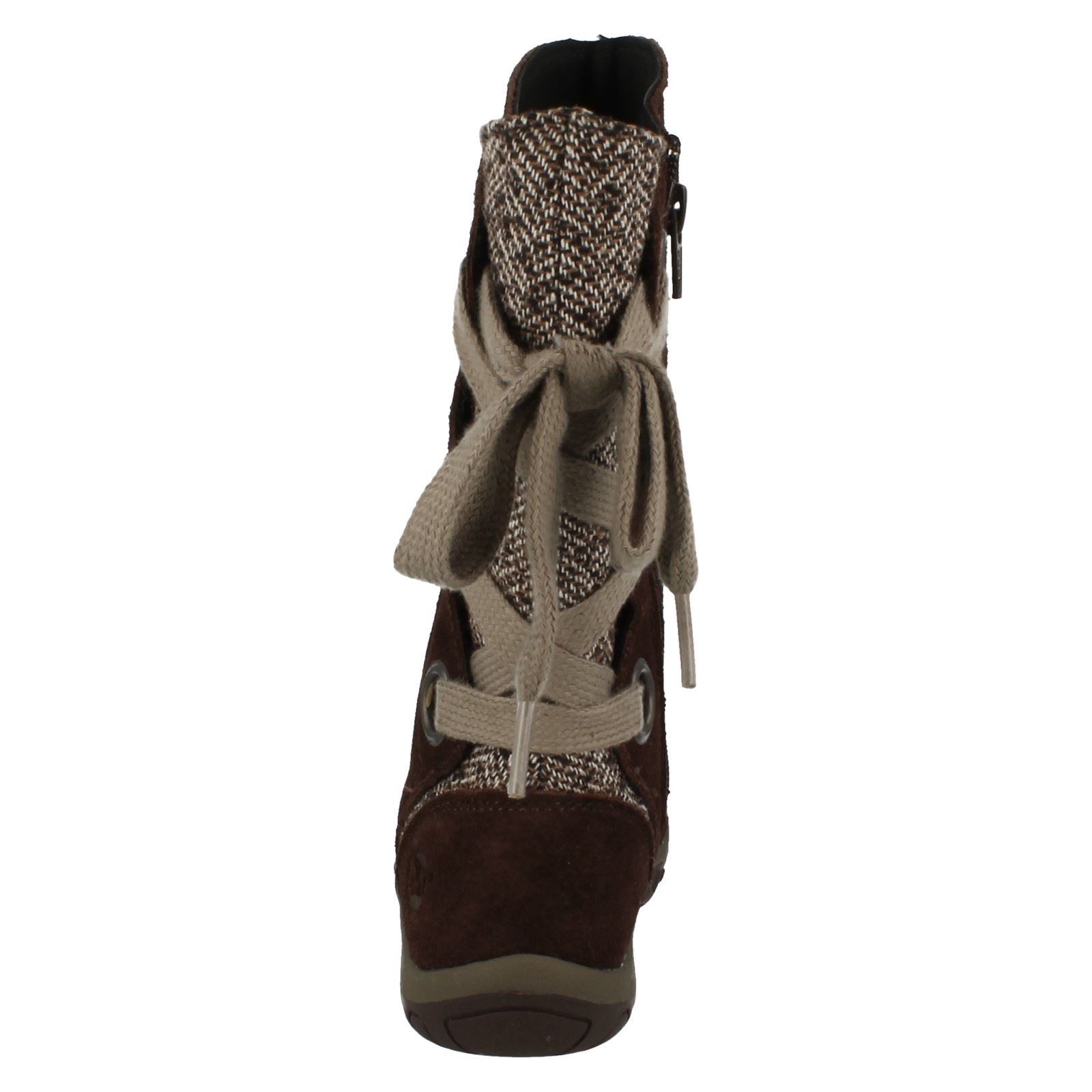 Girls Merrell Jungle Moc Lace Tie Back Mid Calf Length Boots - Picture 6 of 10