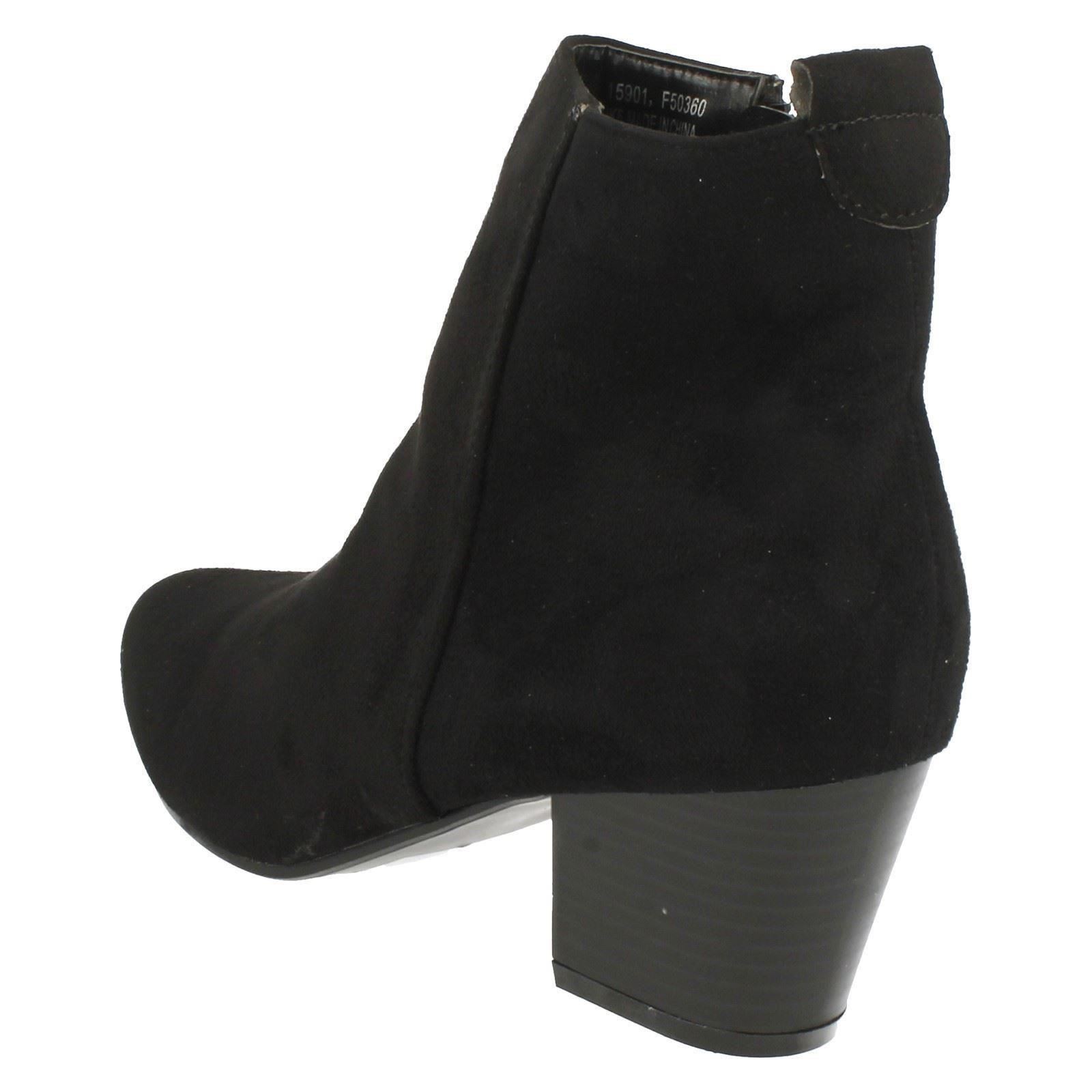 Ladies Spot On Plain Heeled *Ankle Boots* - Picture 19 of 28