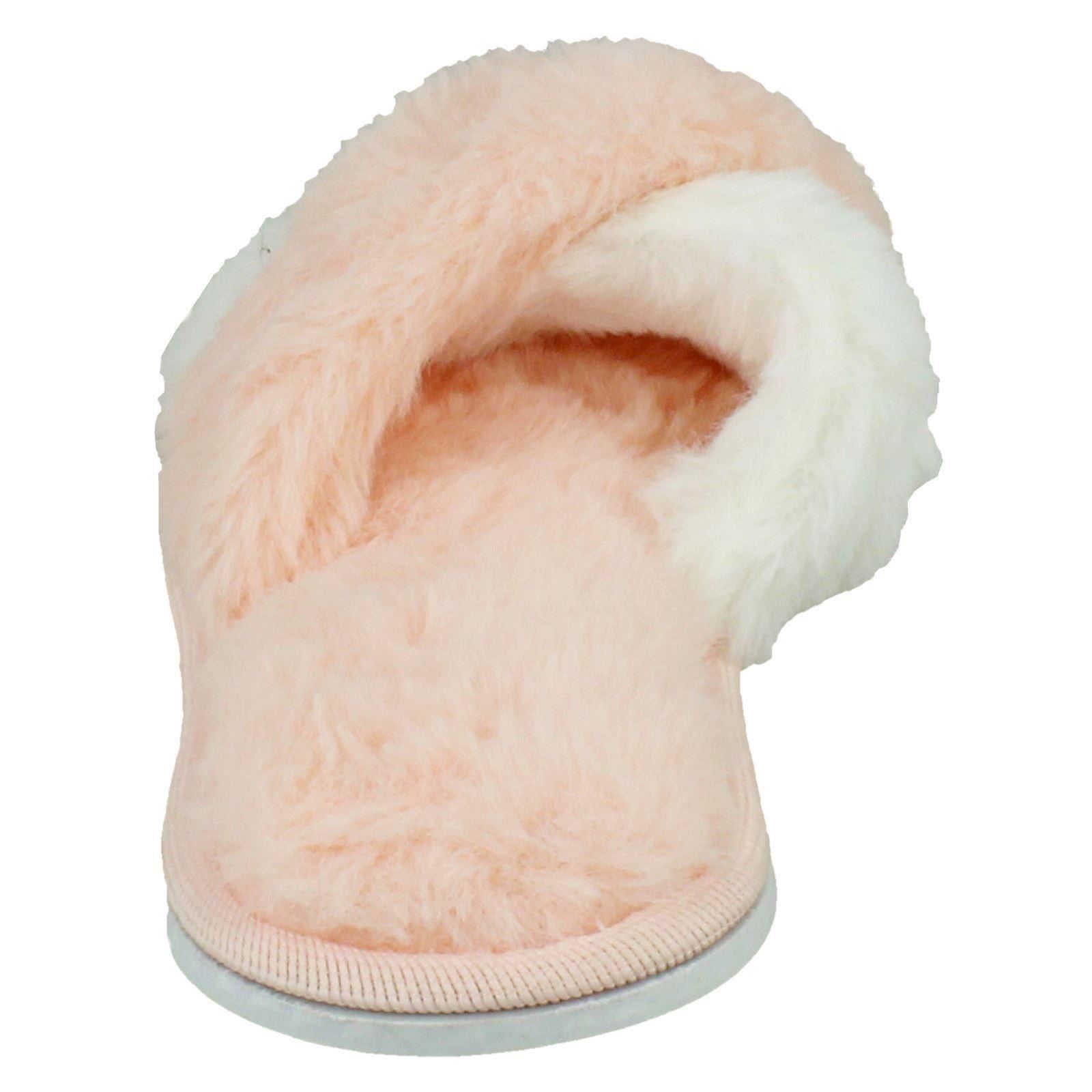 Girls Spot On Fluffy Mule Slippers - Picture 5 of 19