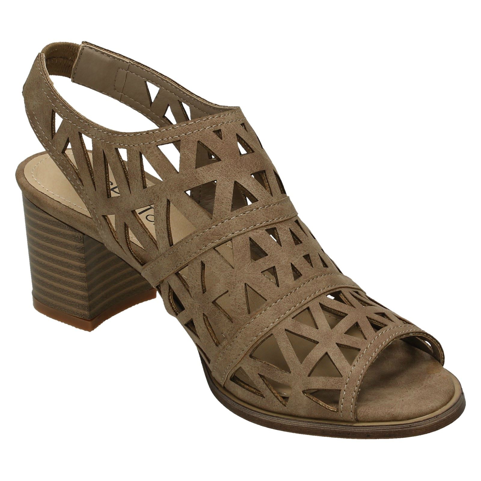 triangle heel mule