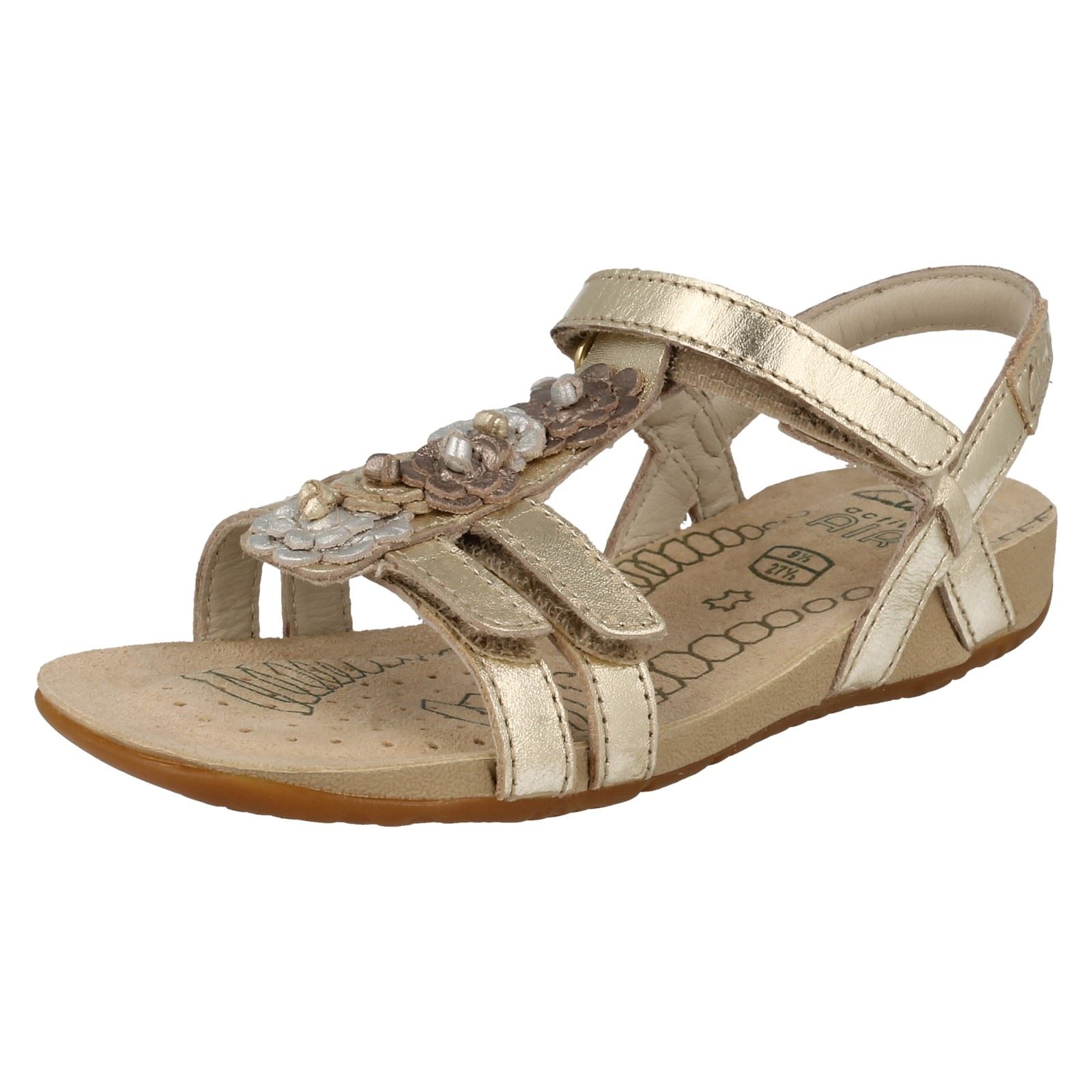 Sandalias Clarks para doradas niñas Fleur metálicas Rio qPw0drzq