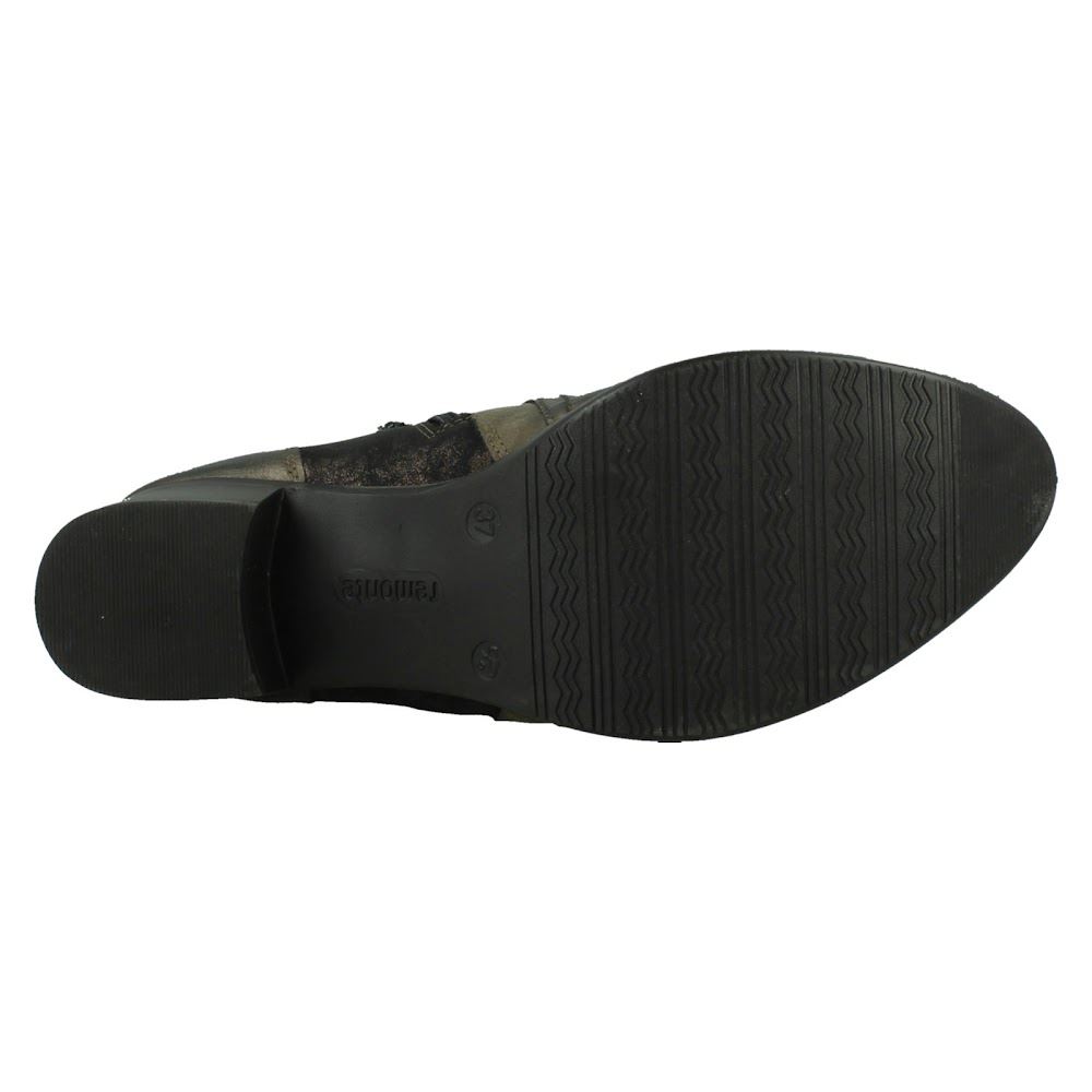 Damen Remonte Doppelverschluss Leder Absatz Block abnehmbare Sohle Stiefeletten - Bild 19 von 19