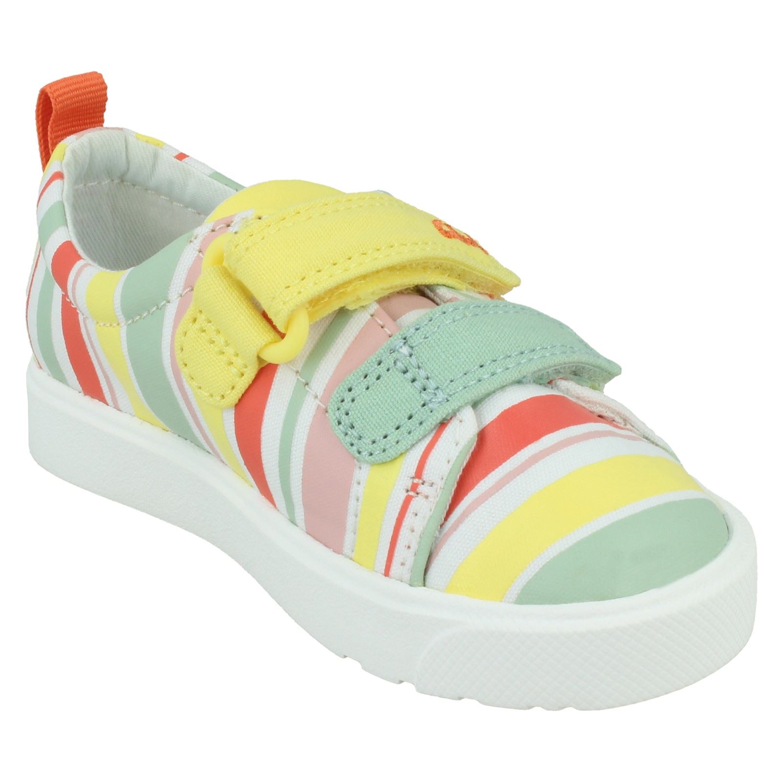 Scarpe in tela con chiusura casual con gancio e anello per bambini Clarks città luminose - Foto 26 di 28