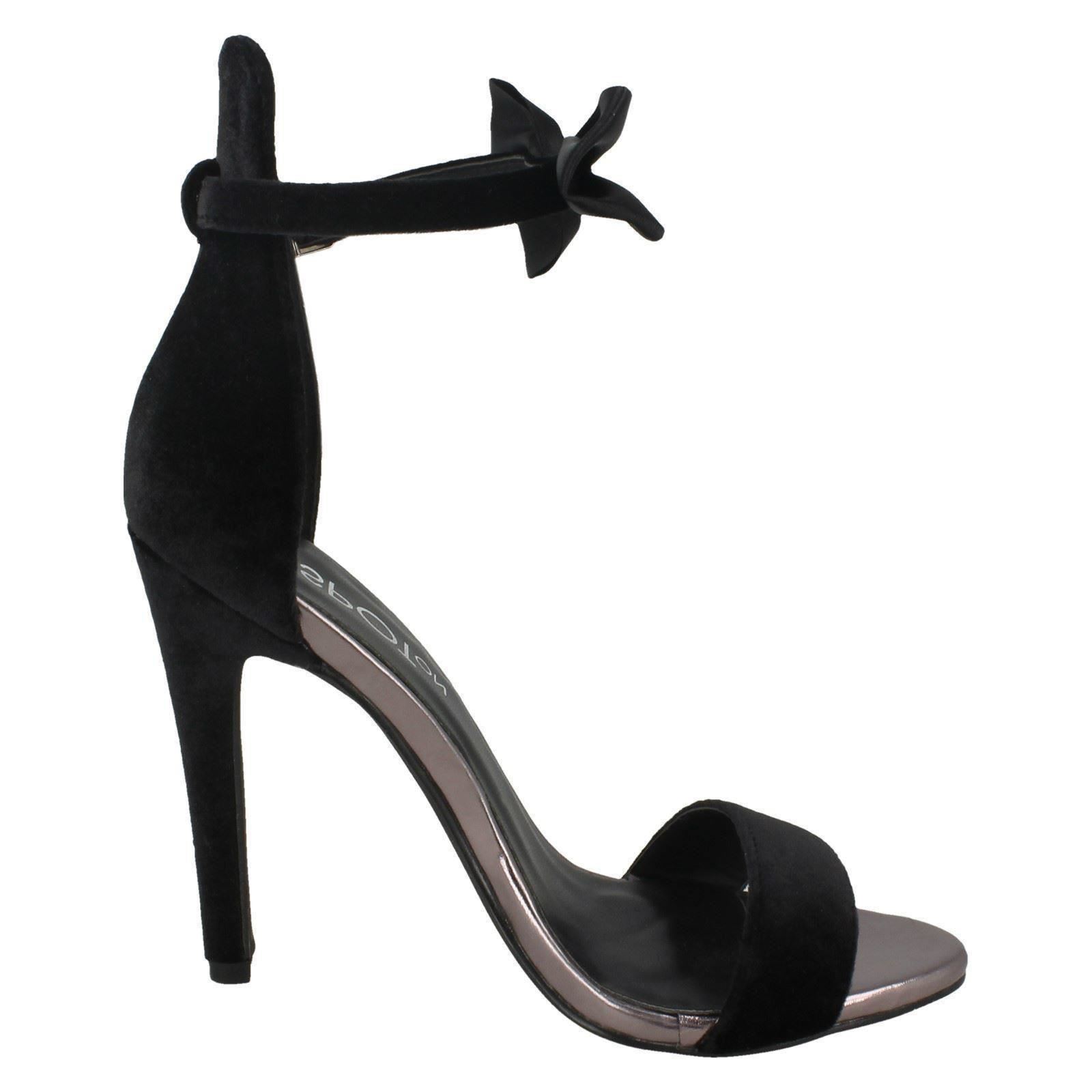 Damen Spot On Samt Knöchelriemen Sandalen - Bild 7 von 18