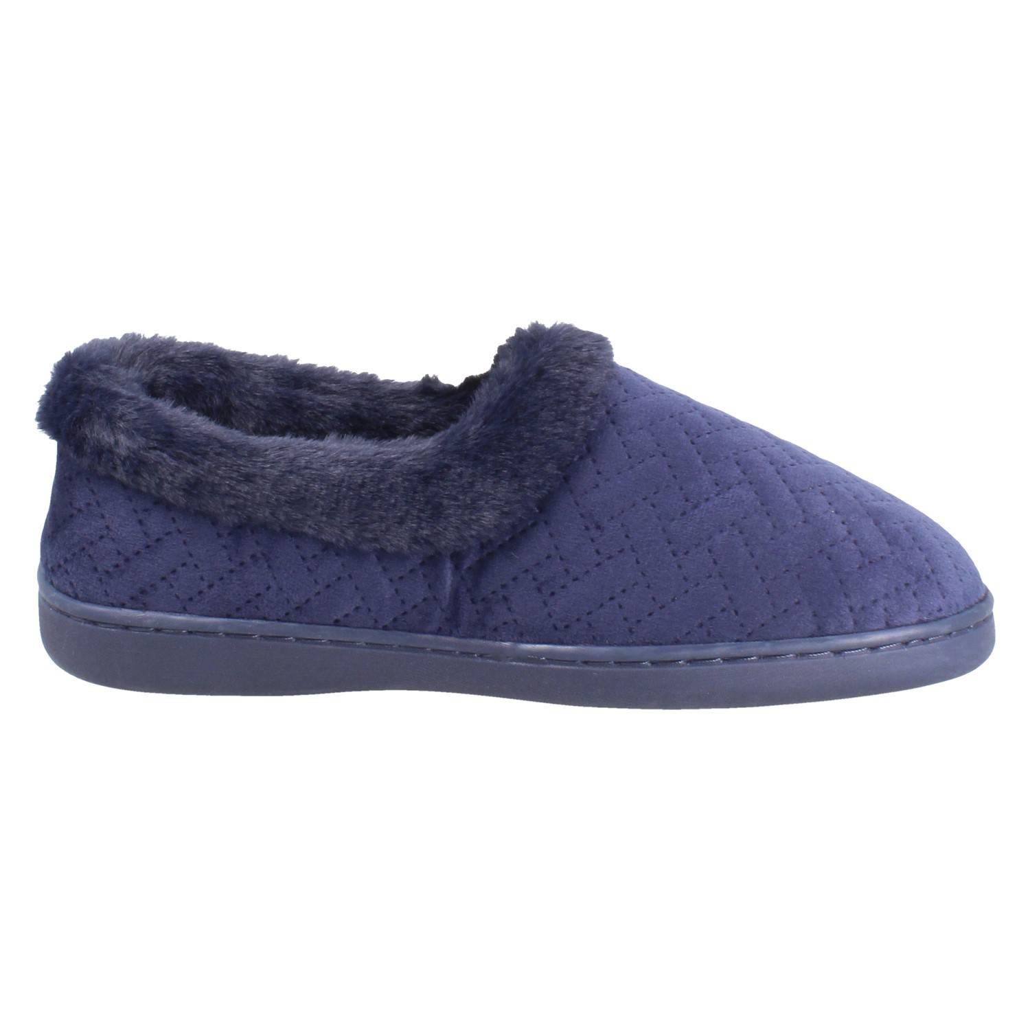 Ladies Clarks Wide Fitting Faux-Fur Woven Quilted Textile Slippers *Twyla Star* - Picture 16 of 19