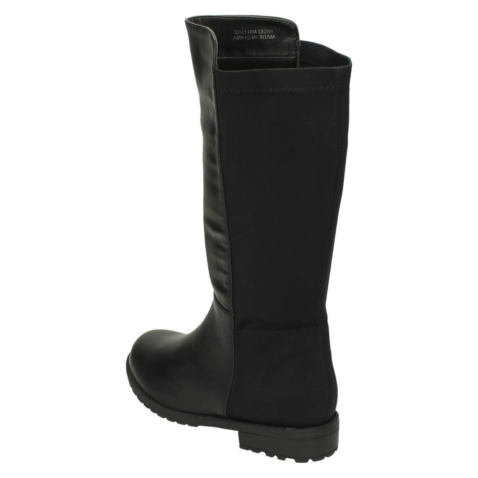 Girls Spot On Mid Heel Calf Boots - Picture 7 of 19