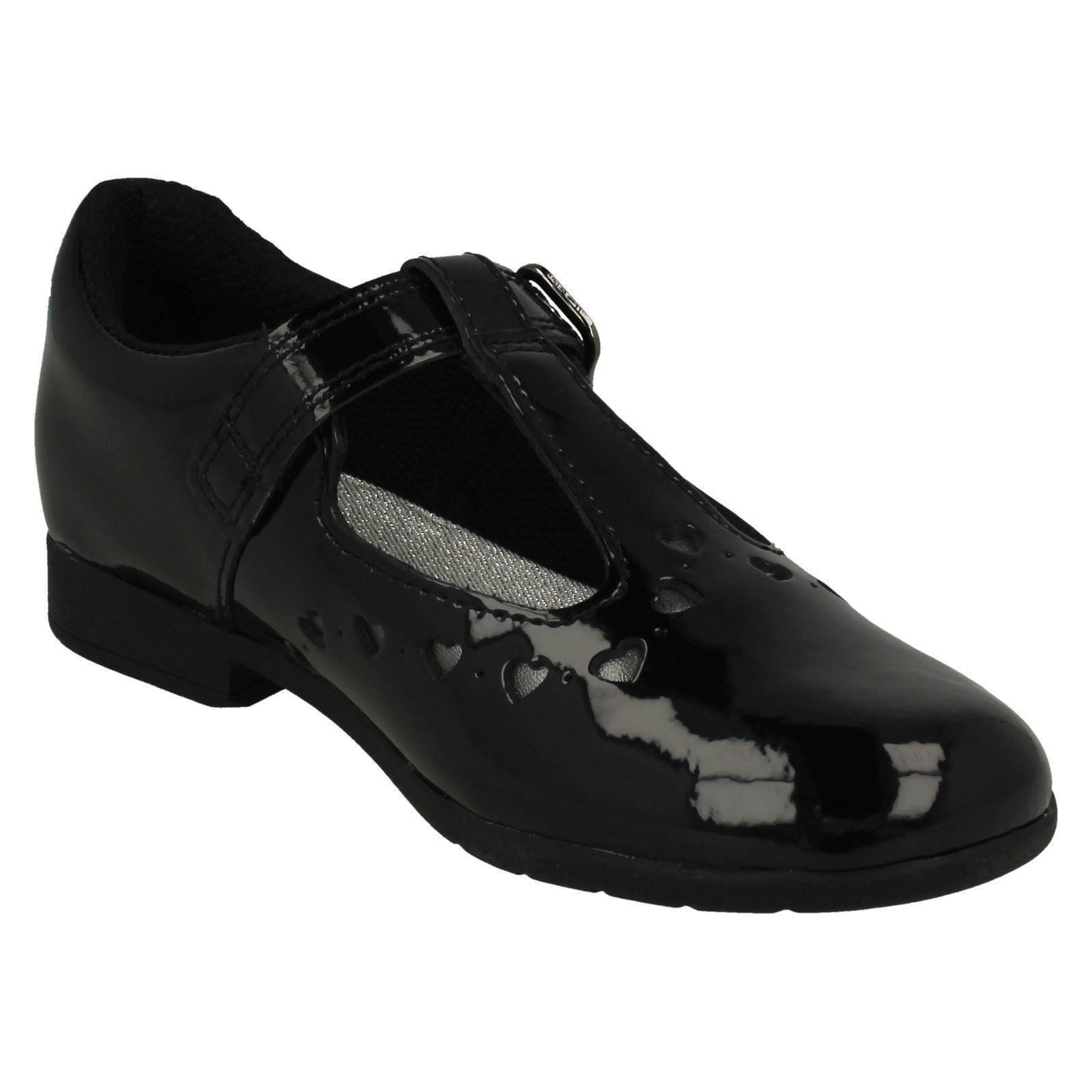Mädchen Clarks Stylisch Herz Detailliert T-Bar Scala Kleid - Picture 6 of 10