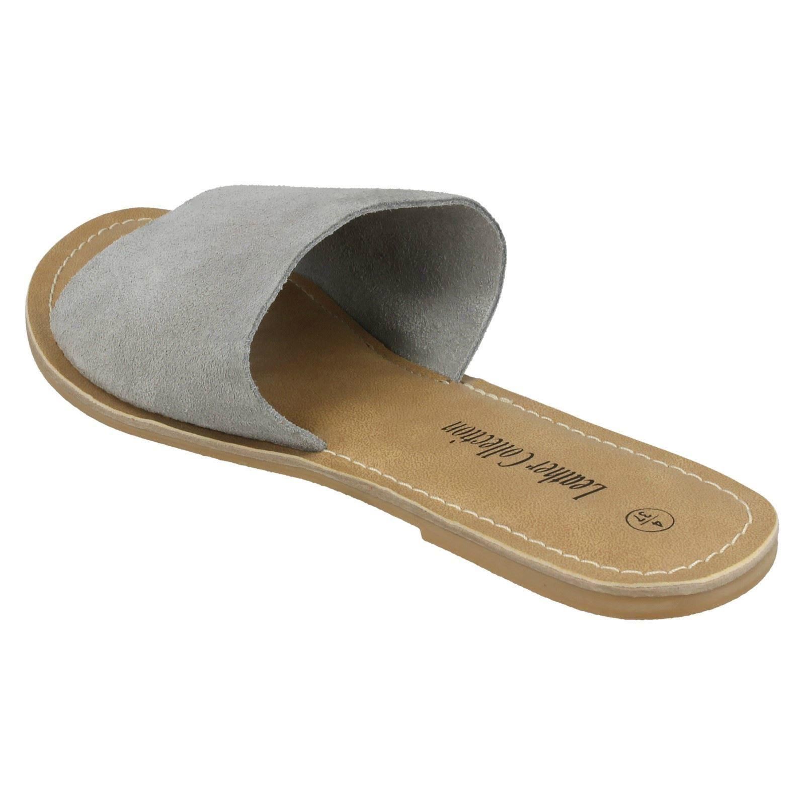 Ladies Leather Collection Suede Mule Sandals - Picture 40 of 55