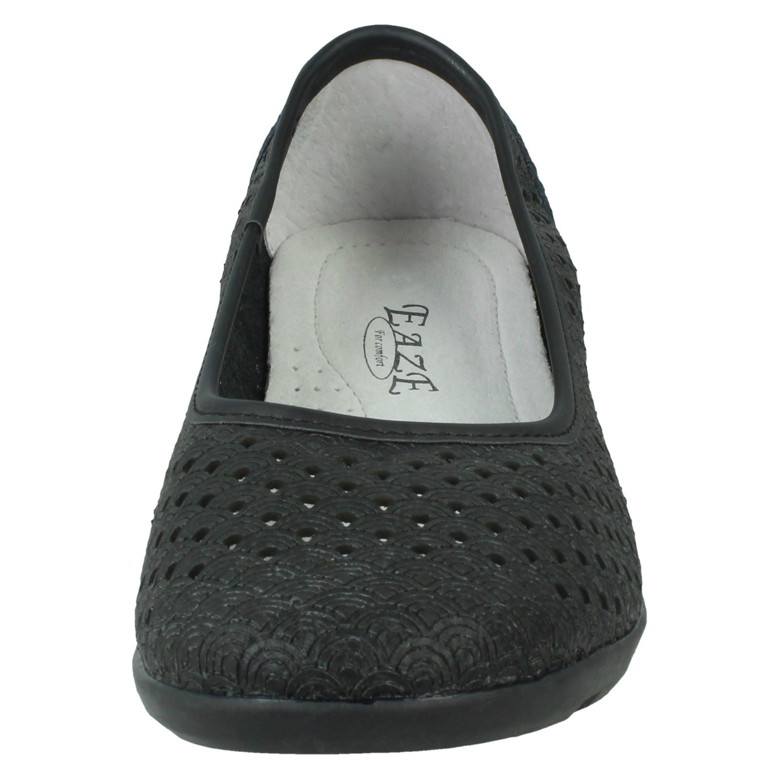 Ladies Eaze Synthetic Slip On Casual Ballerina Shoes - Picture 8 of 47