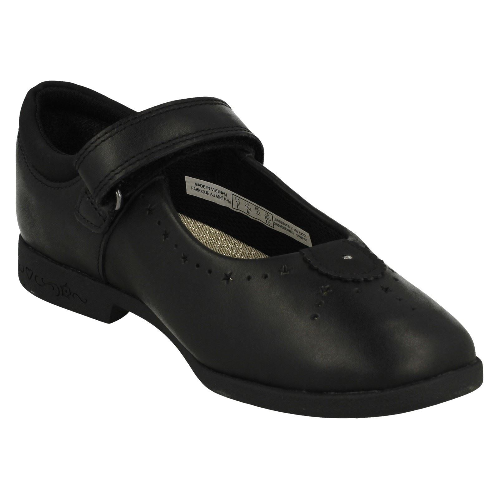 Girls Clarks Leather Patent School Shoes Strap Stars Mary Jane Magic Step Bar - Picture 8 of 19