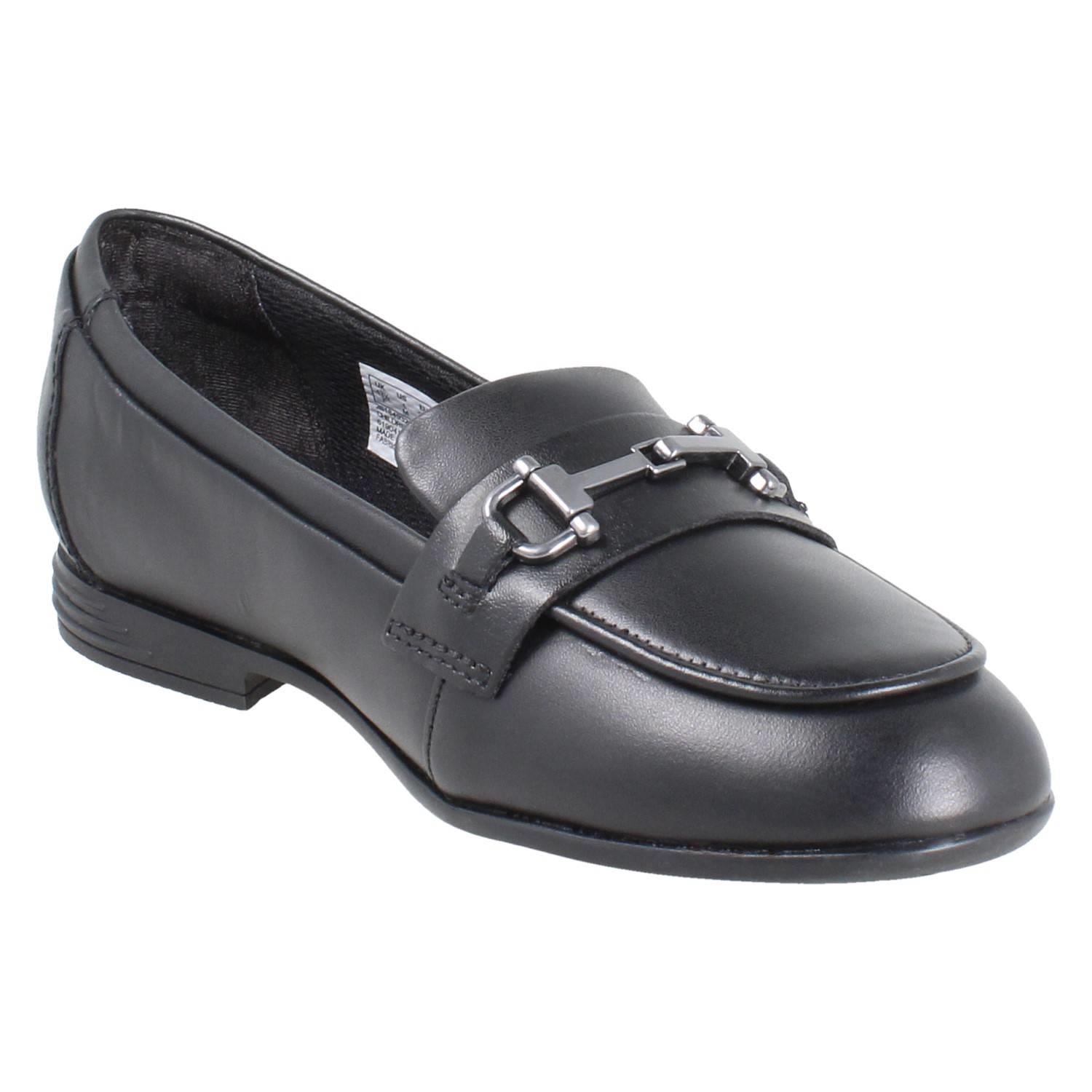 Girls Clarks Horse Bit Trim Leather Slip On Loafer School Shoes *Finja Loafer* - Picture 8 of 37