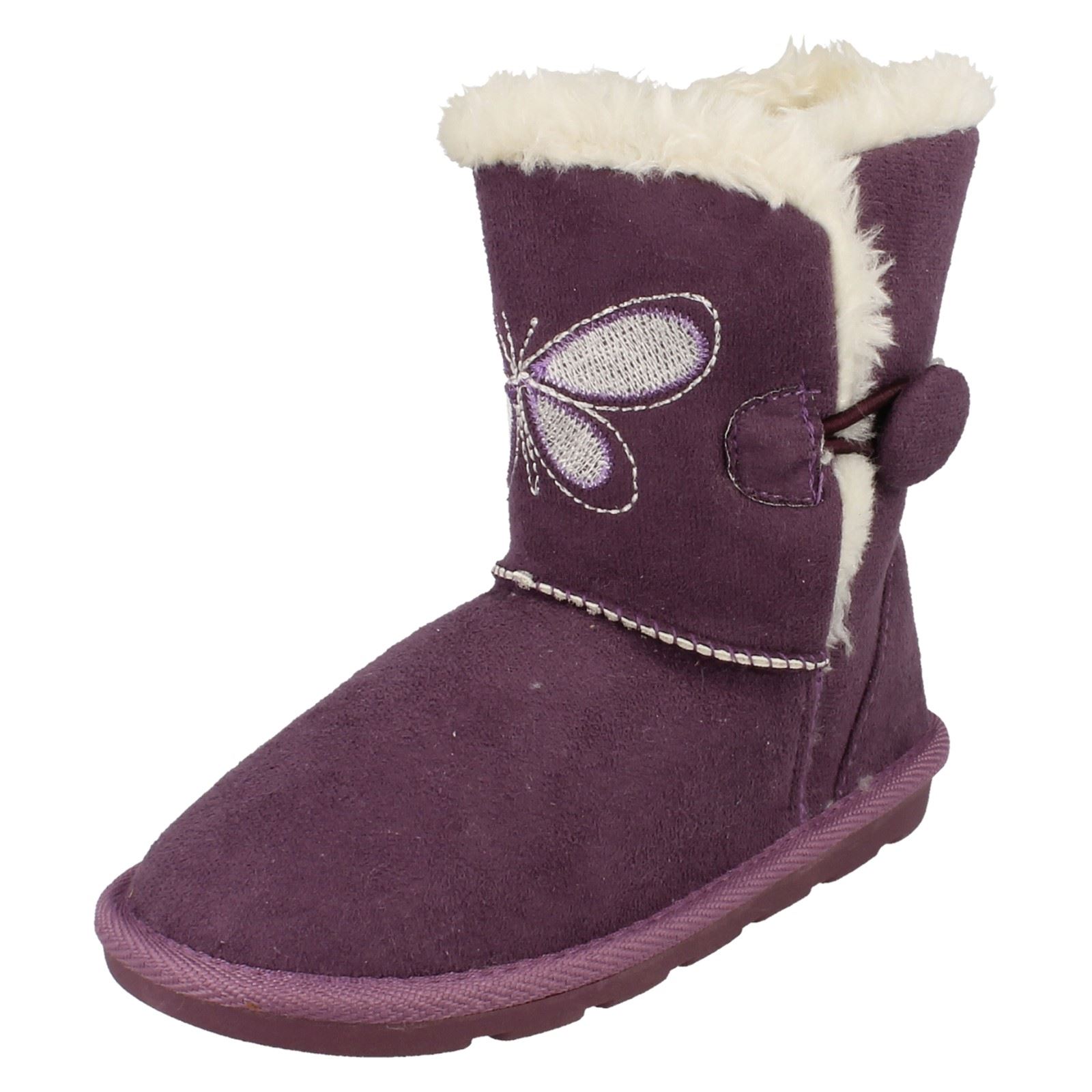 Girls Spot On Faux Fur Lined Short Boots - Picture 2 of 19