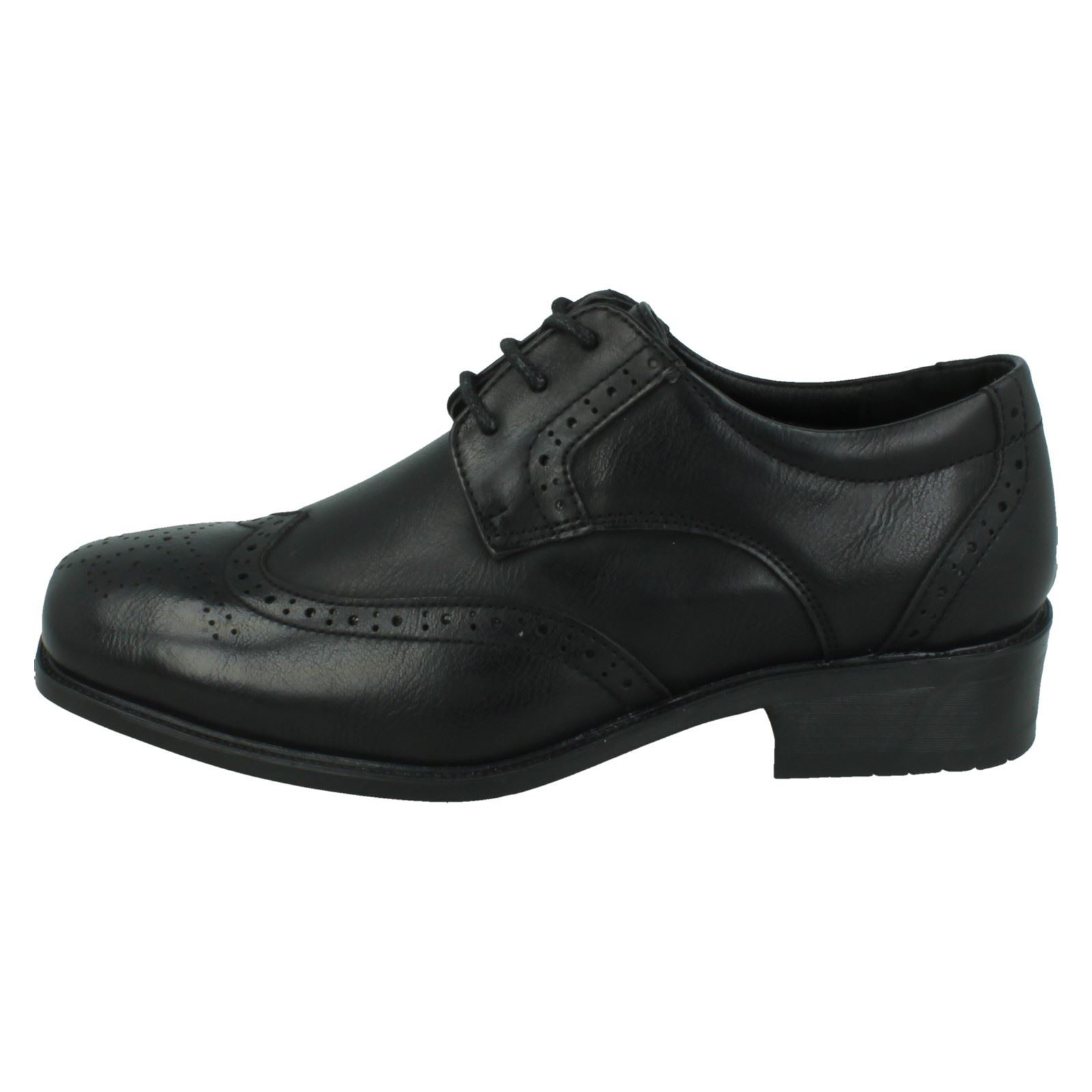 Boys Spot On Low Heel Lace Up Brogue School Shoes N1R156 - Picture 4 of 19