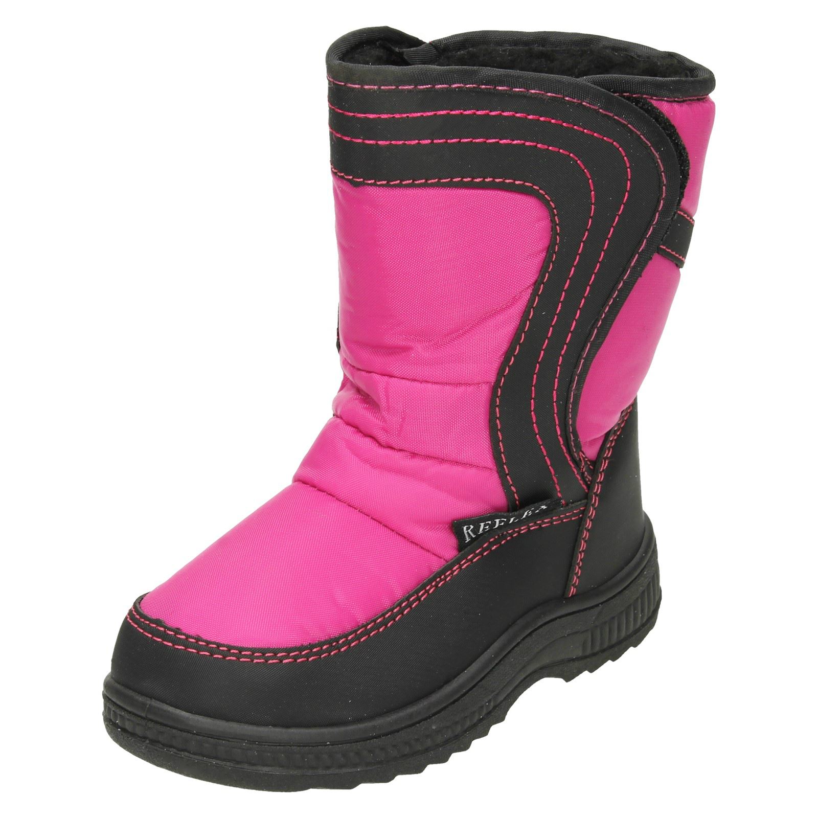 Girls Reflex Fleece Lined Snow Boots 'H4R072' - Picture 11 of 19