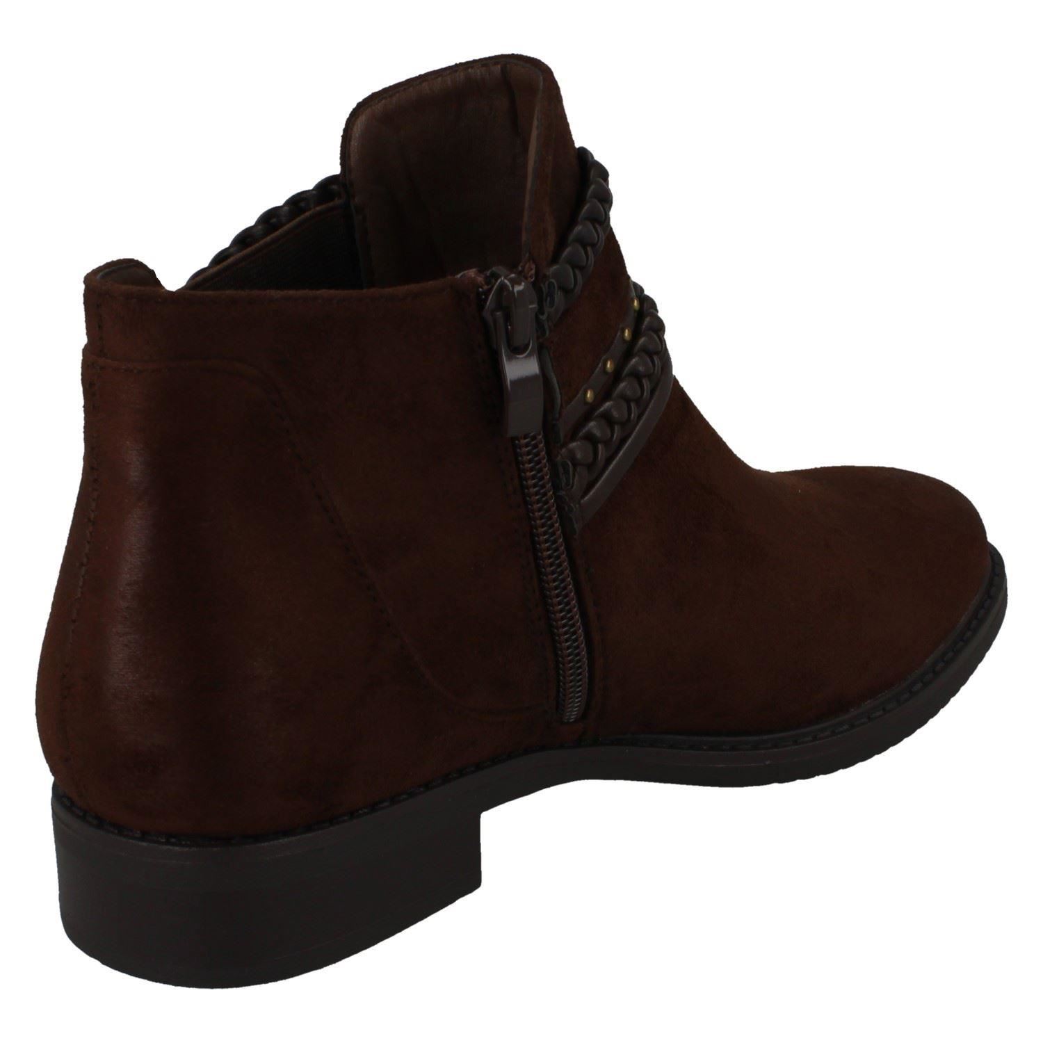 Ladies Spot On Low Heel Ankle Boots - Picture 15 of 19