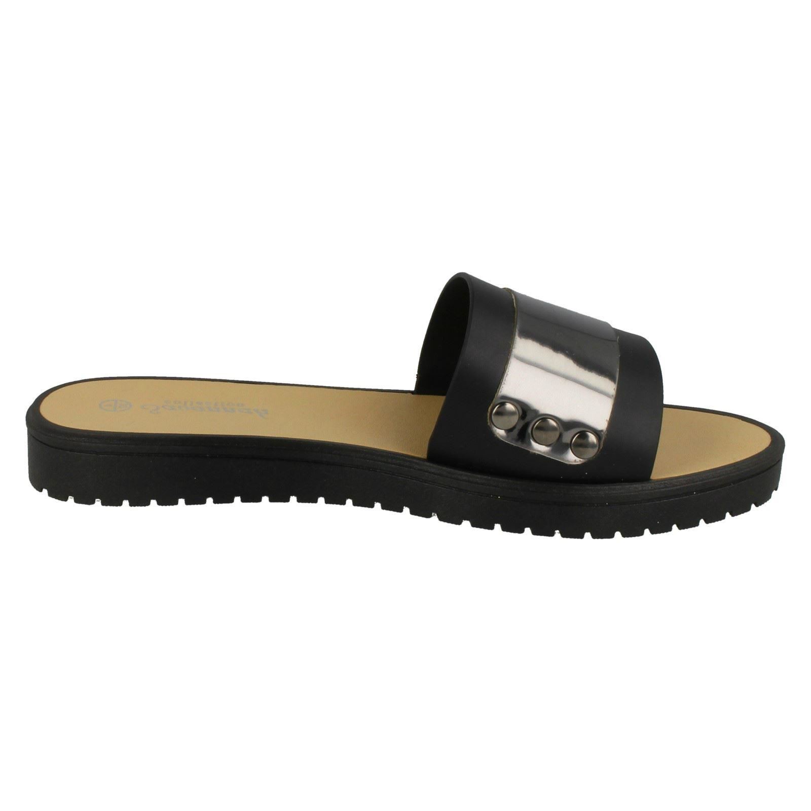 Savannah Damen flache Pantoletten mit Metalldetails - Bild 7 von 28