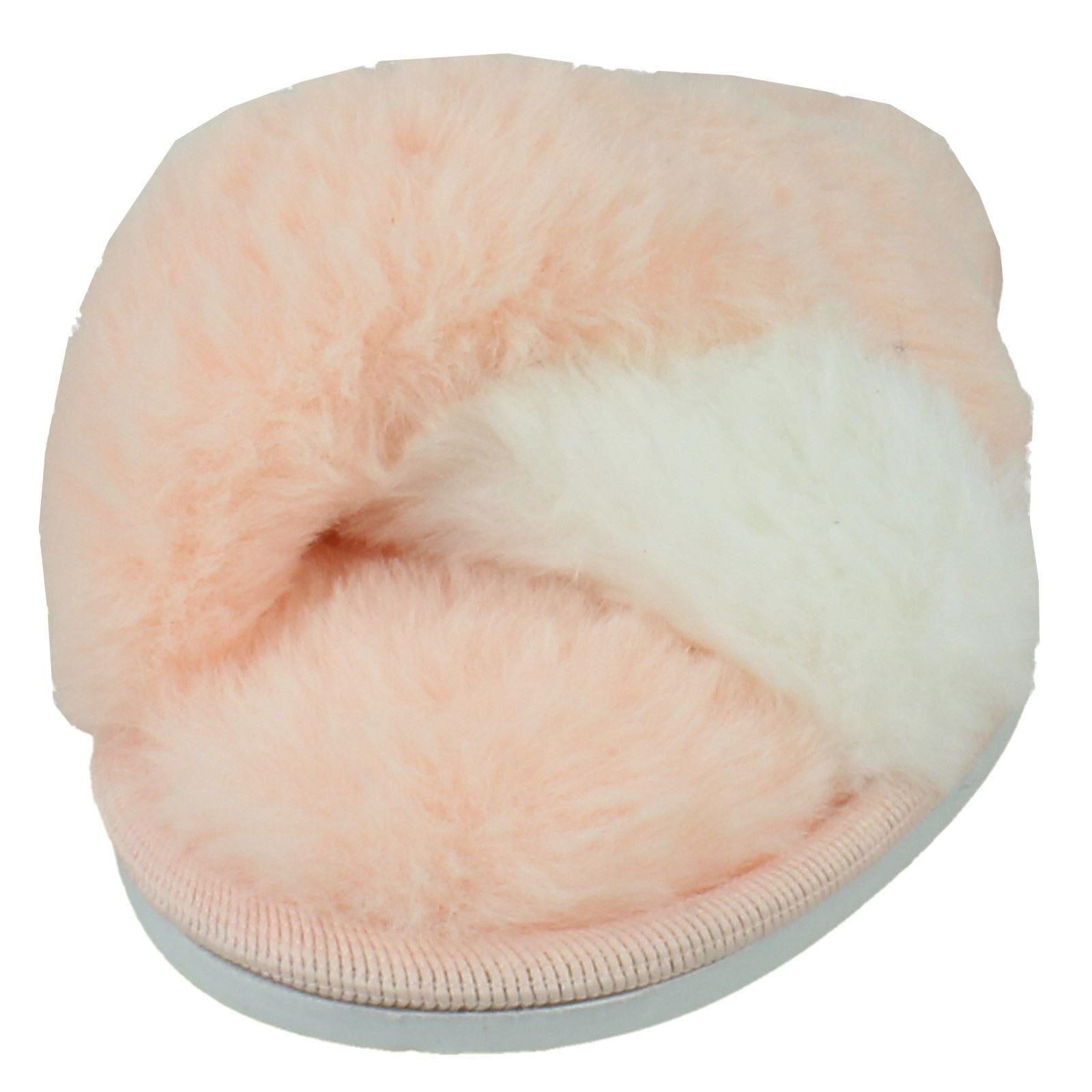 Girls Spot On Fluffy Mule Slippers - Picture 9 of 19