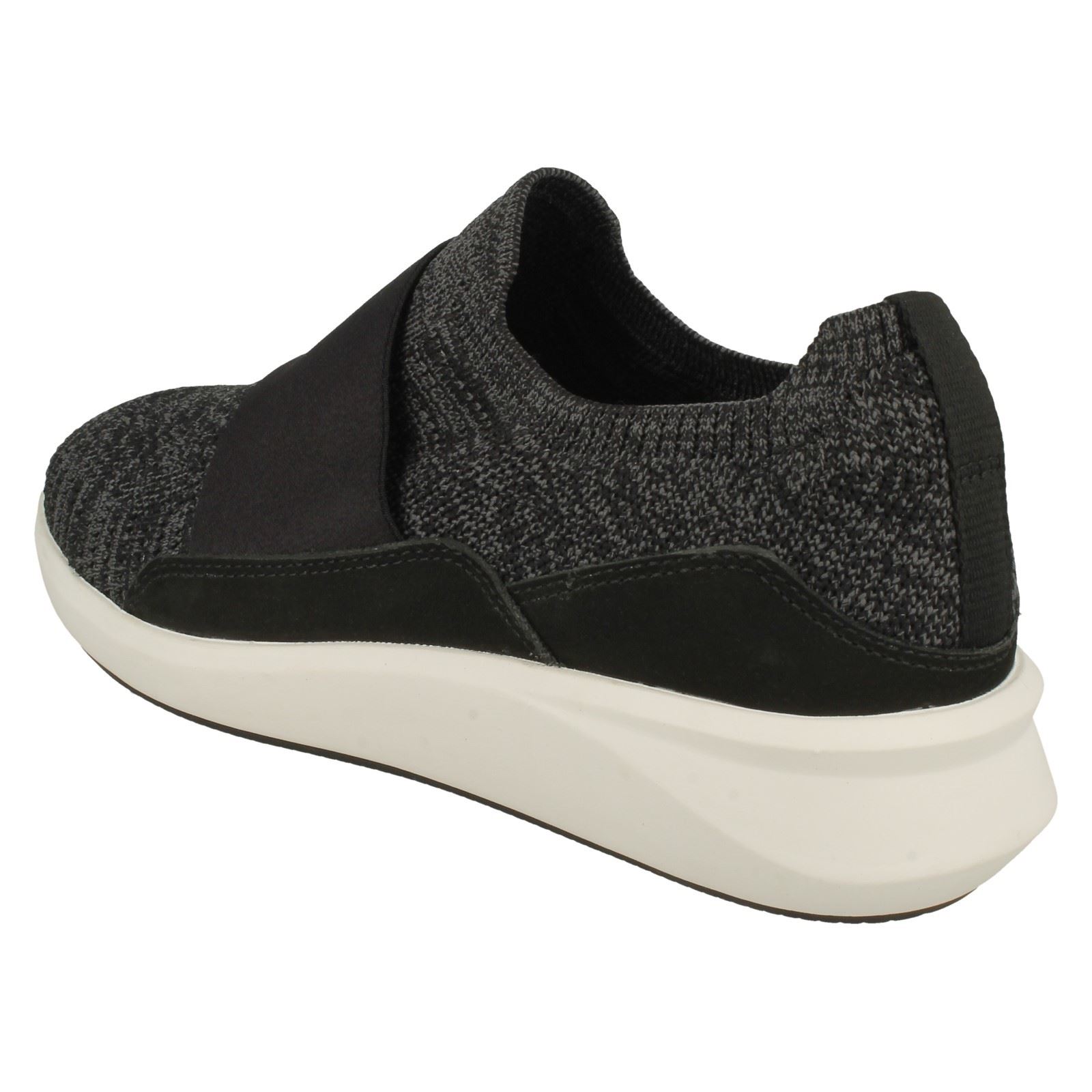 Ladies Clarks Un Rio Knit Elasticated Strap Detailed Trainers - Picture 5 of 19