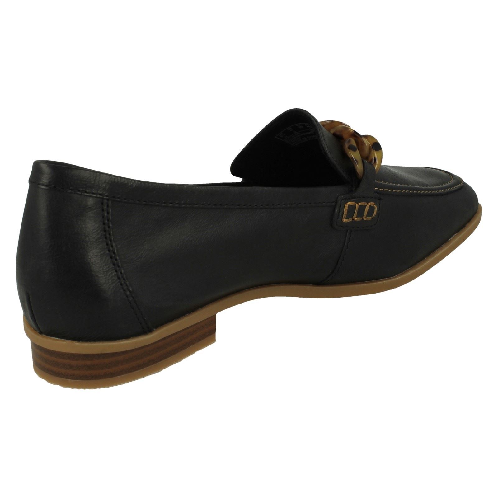 Mujer Clarks Cuero Suave Punta Cuadrada Mocasines Estilo Smart Zapatos: Sarafyna - Picture 6 of 55