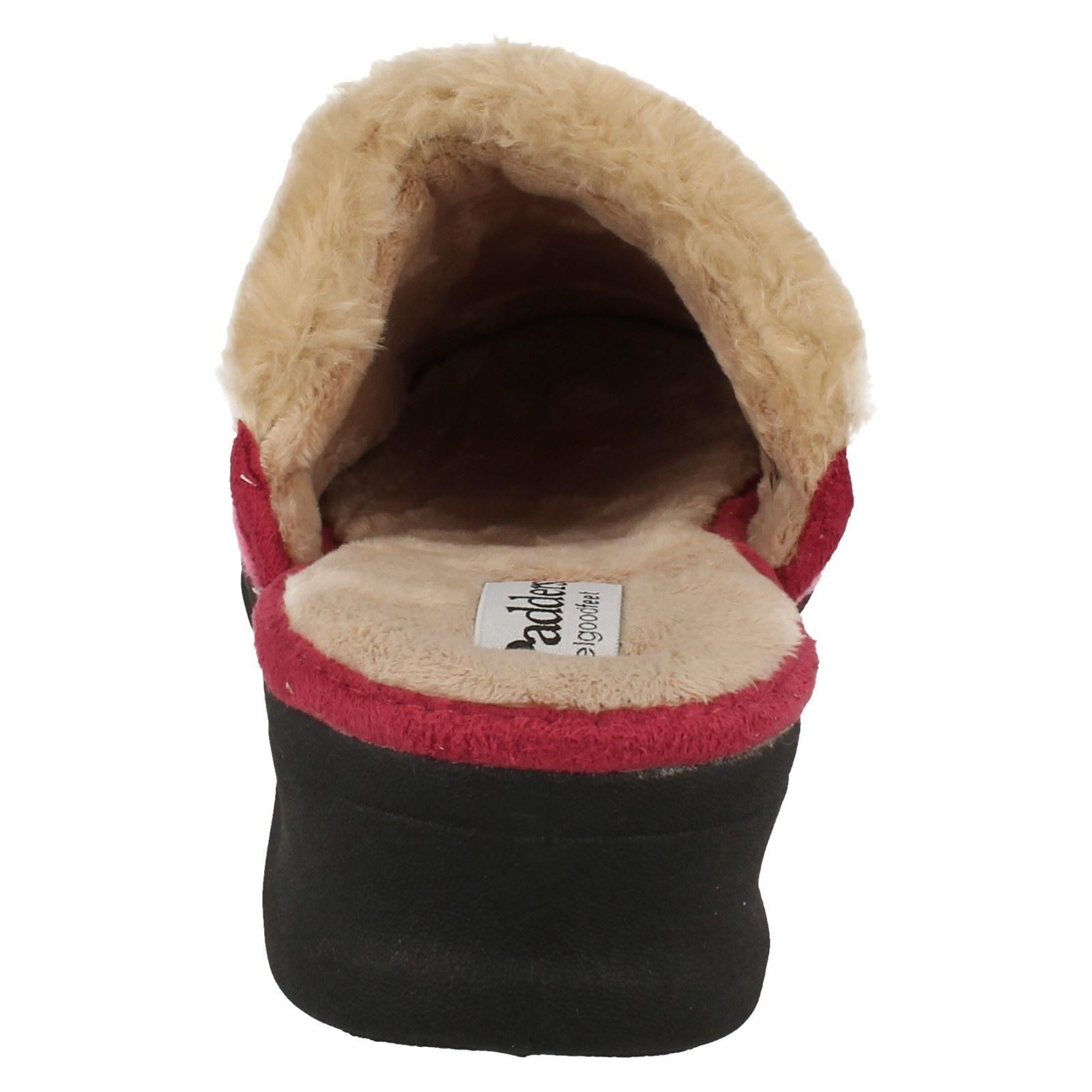 Ladies Padders Wedge Slipper Mules Scarlet eBay