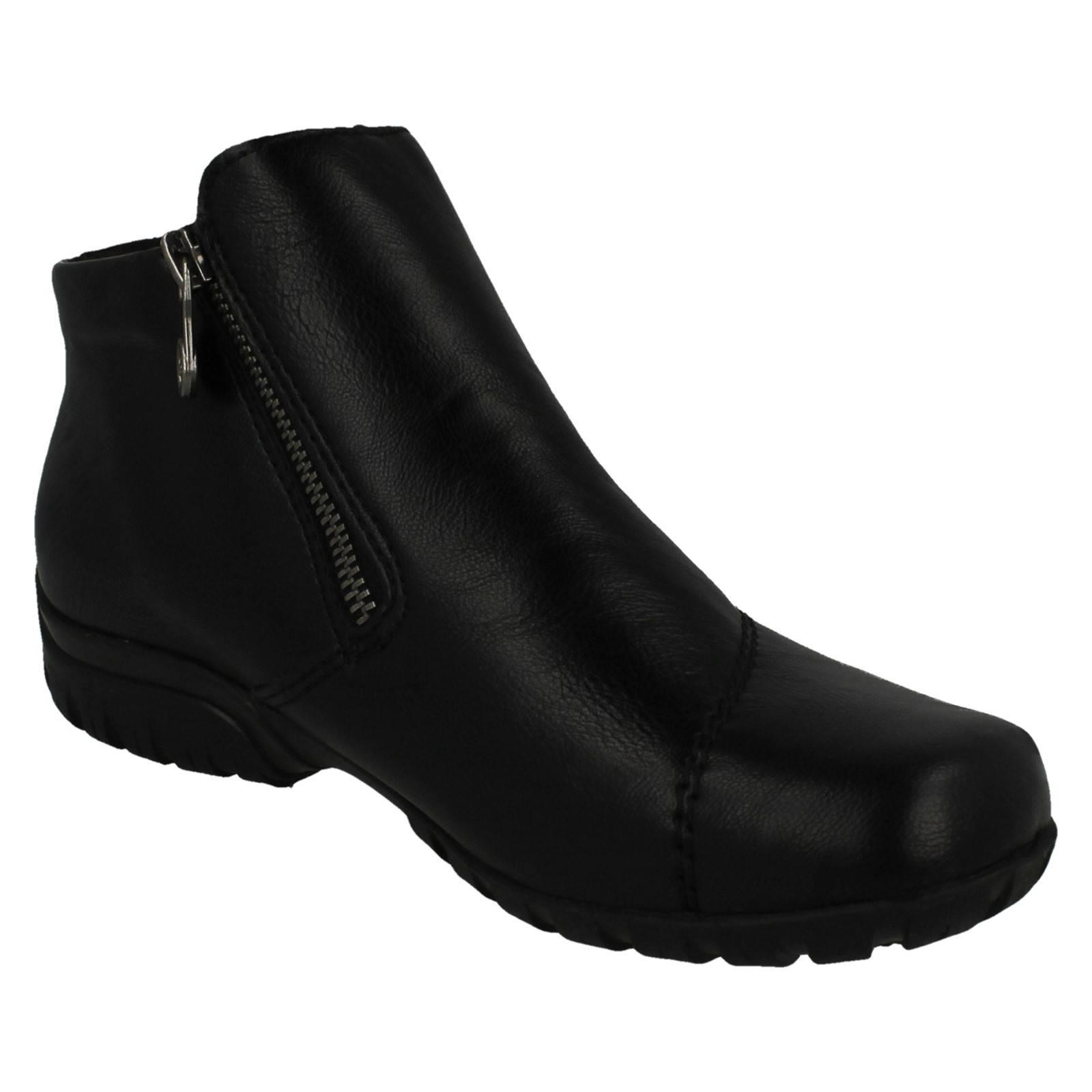 Damen Rieker Dual Zip Fleece gefüttert Smart Short Freizeit Stiefeletten, L4663 - Bild 8 von 10