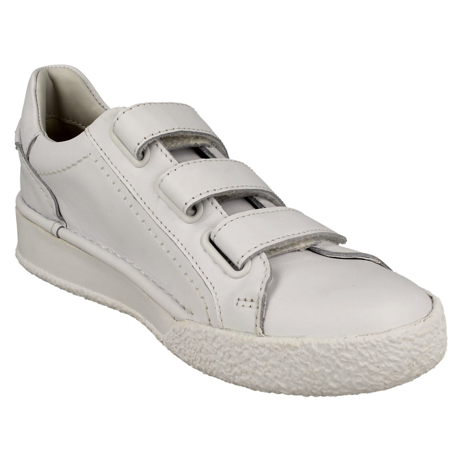 Ladies Clarks Leather Hook & Loop Casual Everyday Trainers Shoes CraftCup Strap - Picture 17 of 19