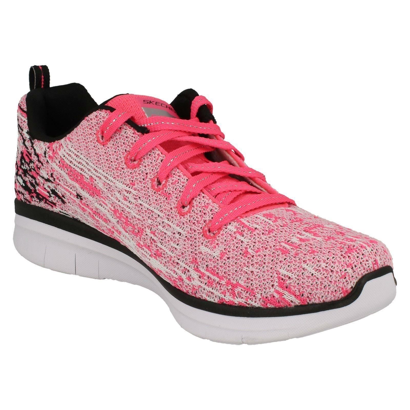 Kids Girls Skechers Synergy 2.0 High Spirits Cushioned Casual Trainers All Sizes