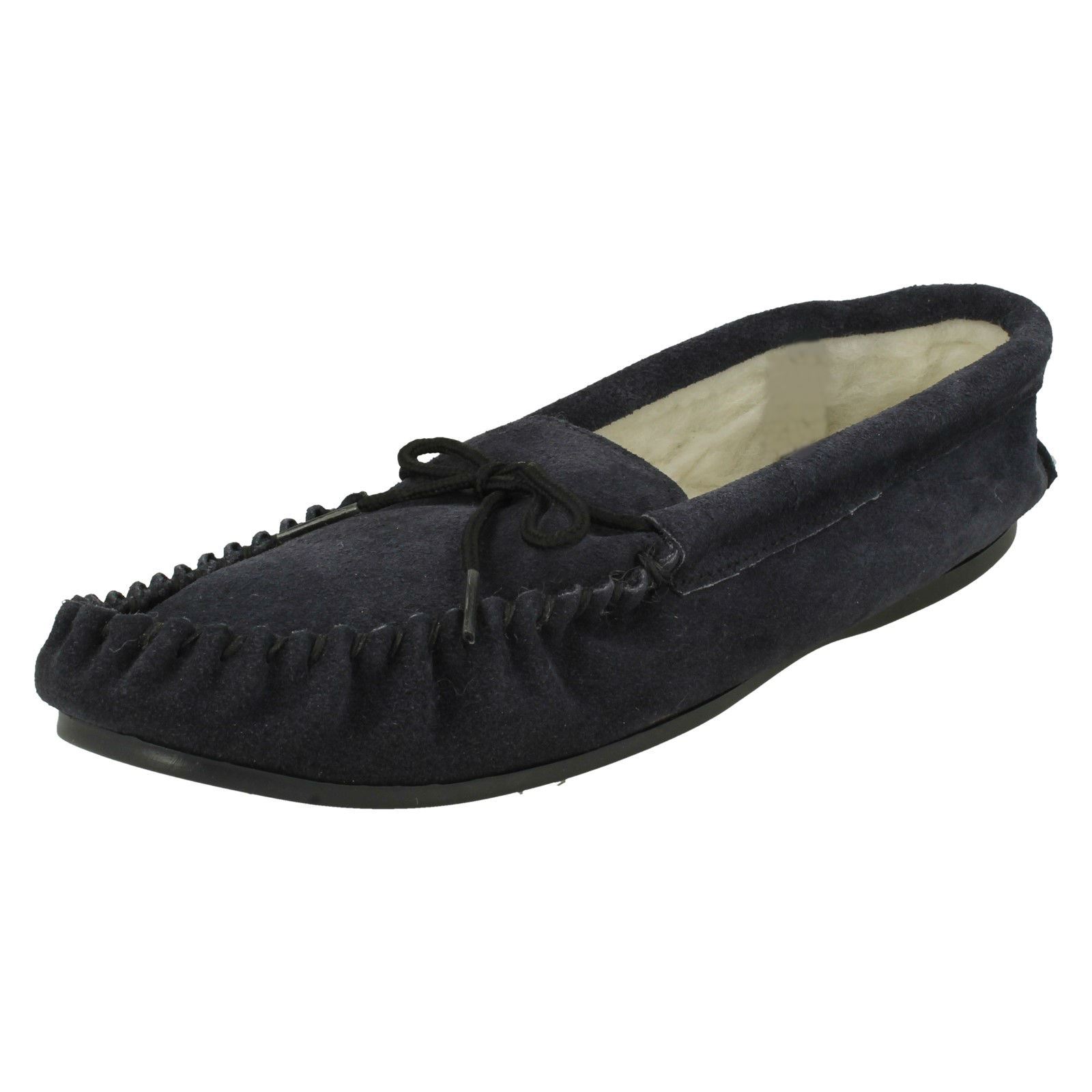 Mens Spot On Vamp Moccasin Fleece Lined Slippers 'Mocc' - Picture 11 of 19
