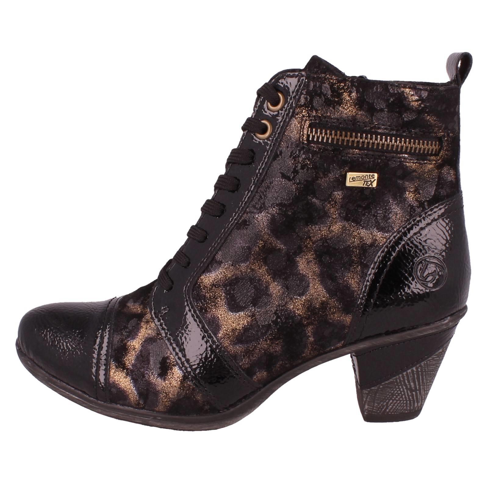 Ladies Remonte Metallic Print Heeled Boots D8797 - Picture 12 of 19
