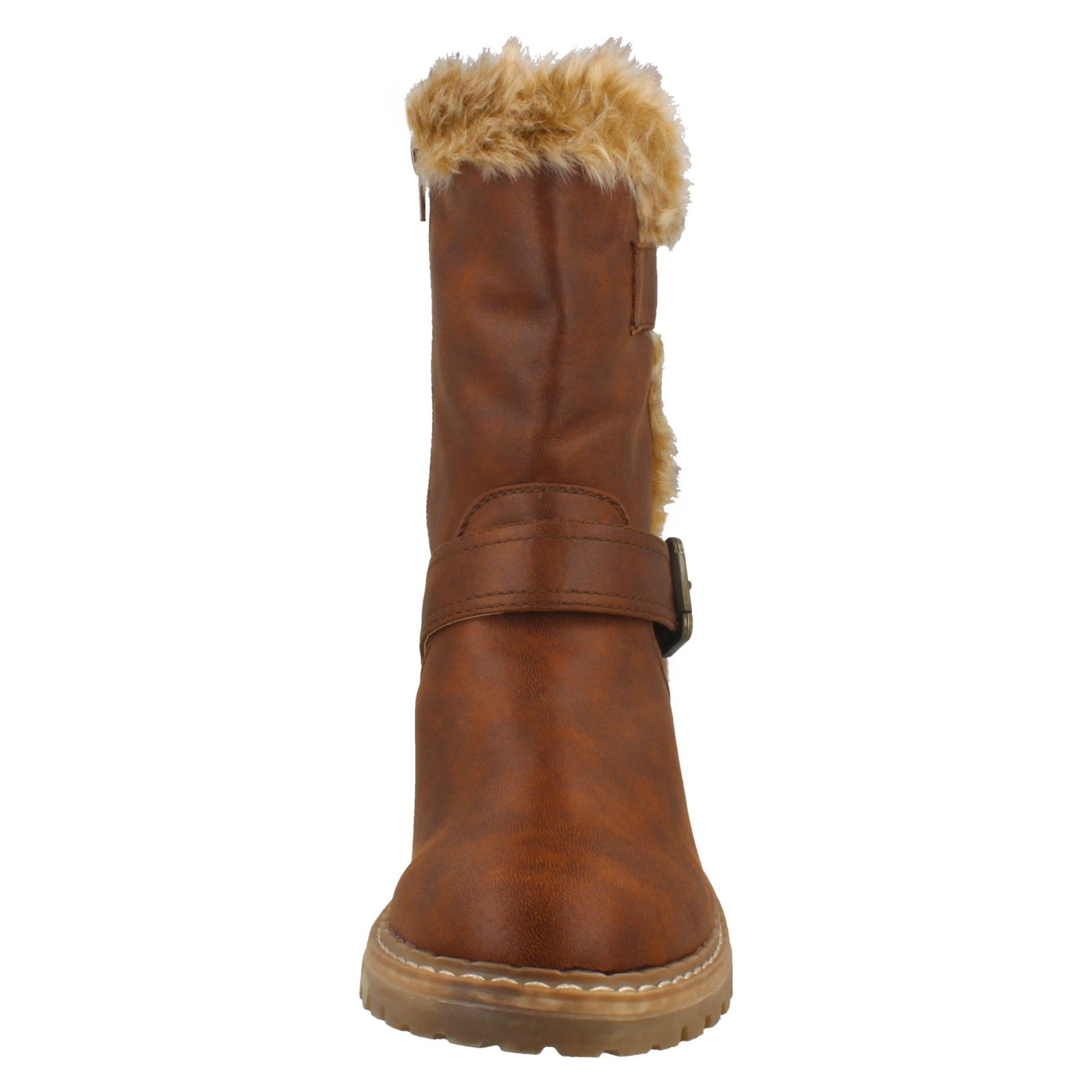 Botas informales de pantorrilla con ribete de piel con los pies en la tierra para dama F5R0866 - Imagen 18 de 19