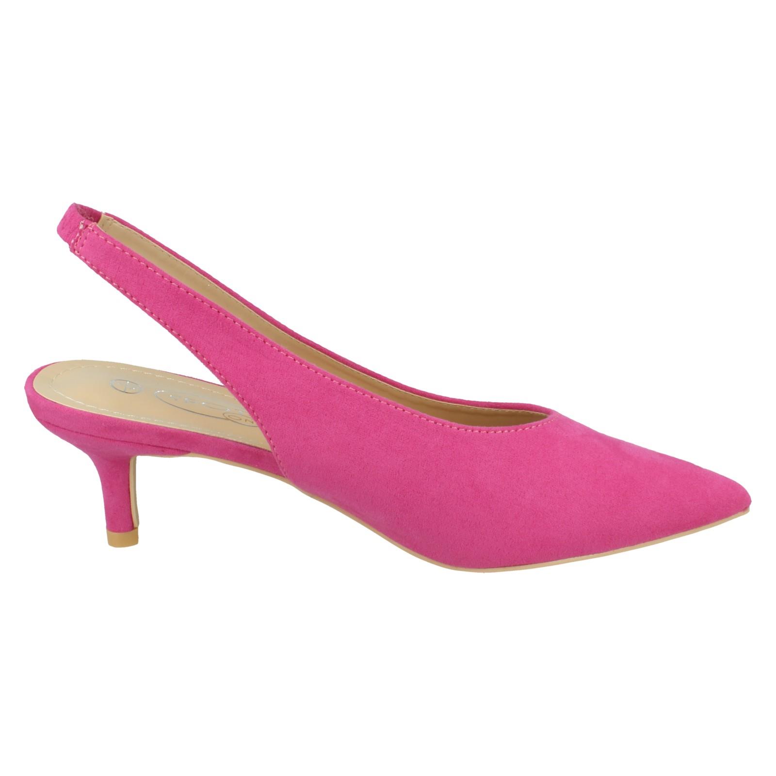Ladies Spot On Stiletto Slingback Heels With Pointed Toe F9R0111 - Picture 16 of 28