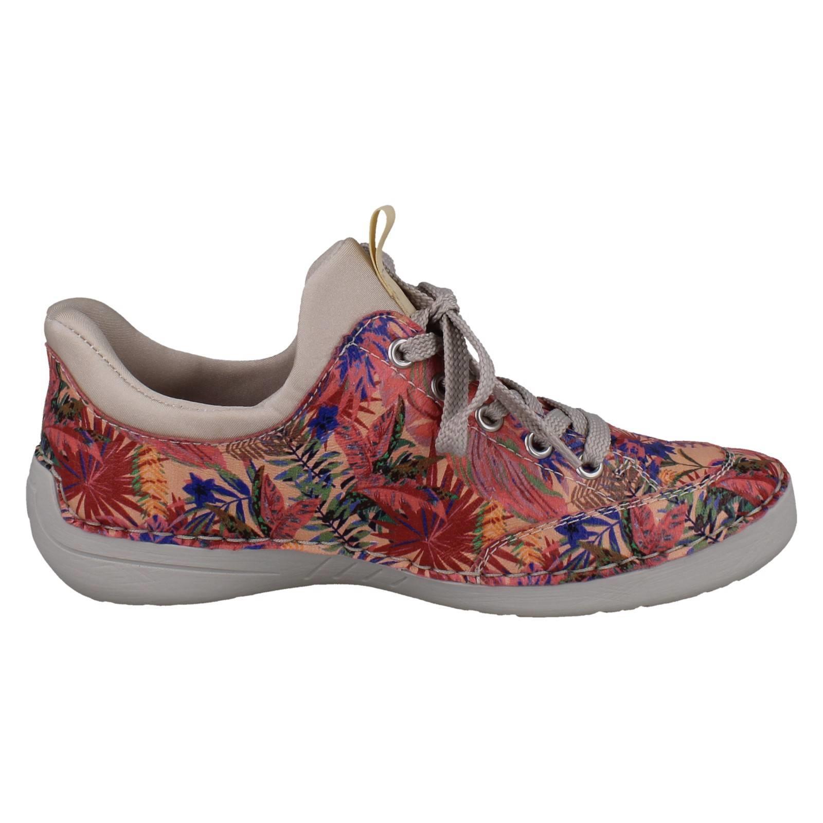 Ladies Rieker Ready2Go Slip On Synthetic Jungle Print Trainers 52567 - Picture 7 of 10