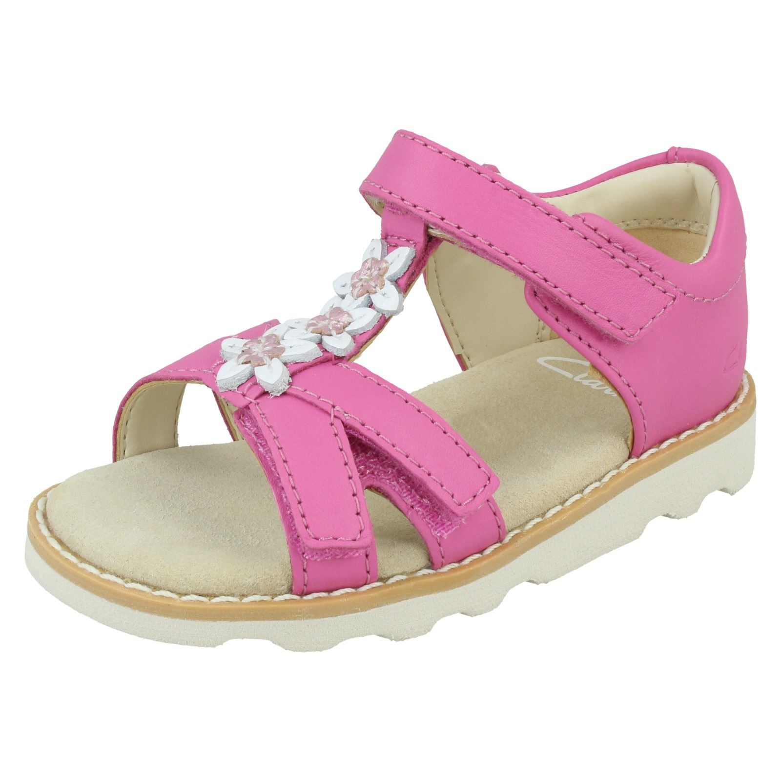 'Girls Clarks' Casual Sandals Crown Flower
