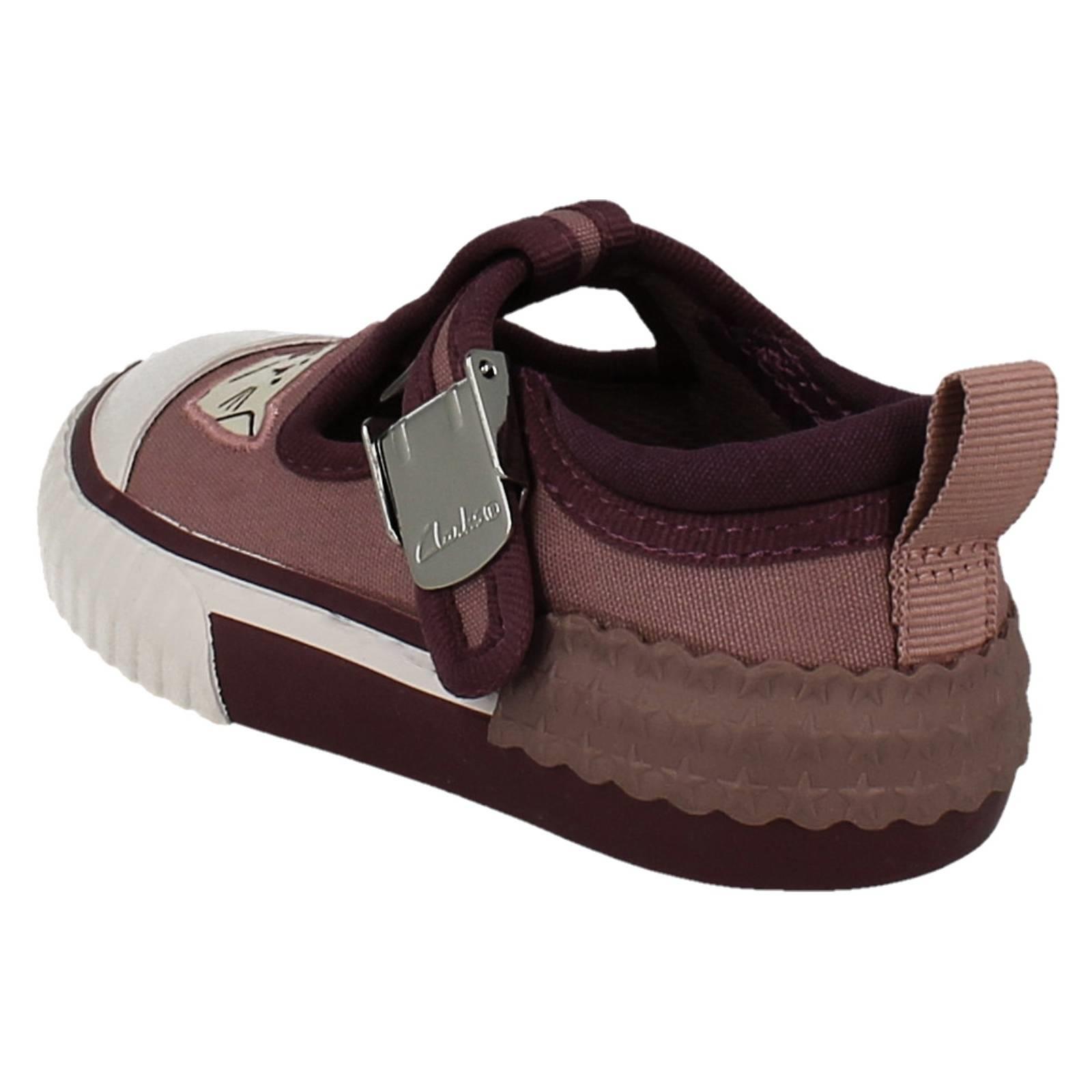 Girls Clarks Canvas T-Bar Foxing Pet T - Picture 4 of 10