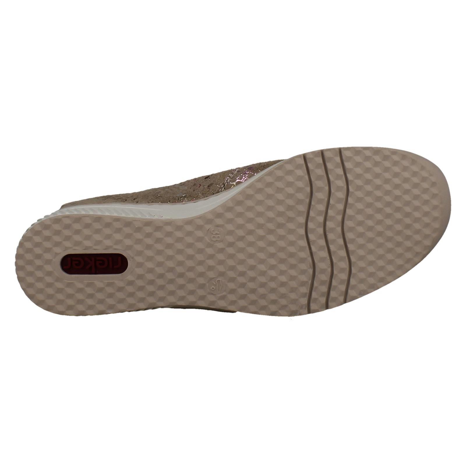 Ladies Rieker Wedge Sole Casual Square-Toe Slip On Shoes - 48761 - Picture 19 of 28