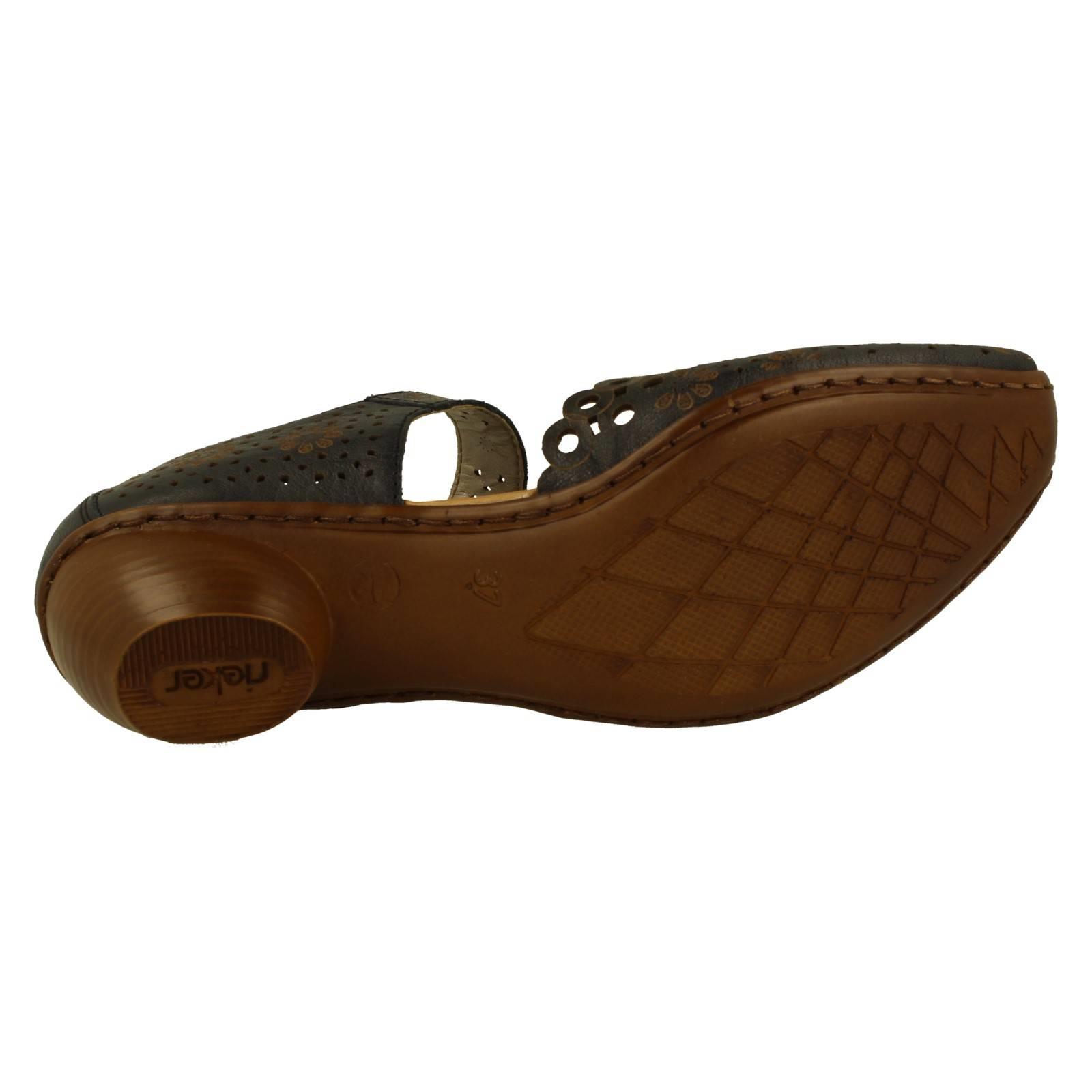 Ladies Rieker Stylish Punched Detailed Summer Shoes 43753 - Picture 19 of 64