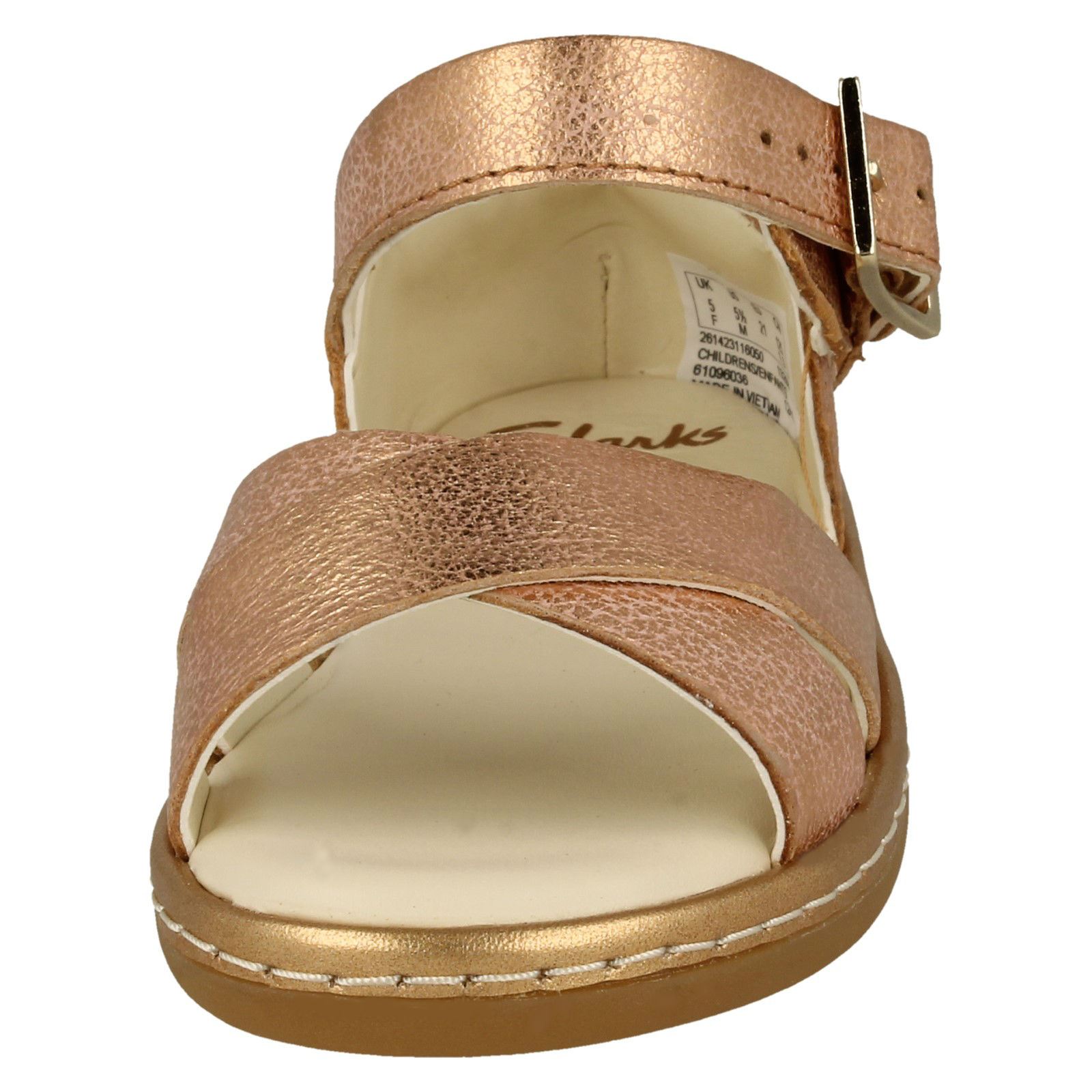 Girls Clarks Cross Detailed Skylark Pure T Sandals - Picture 9 of 19