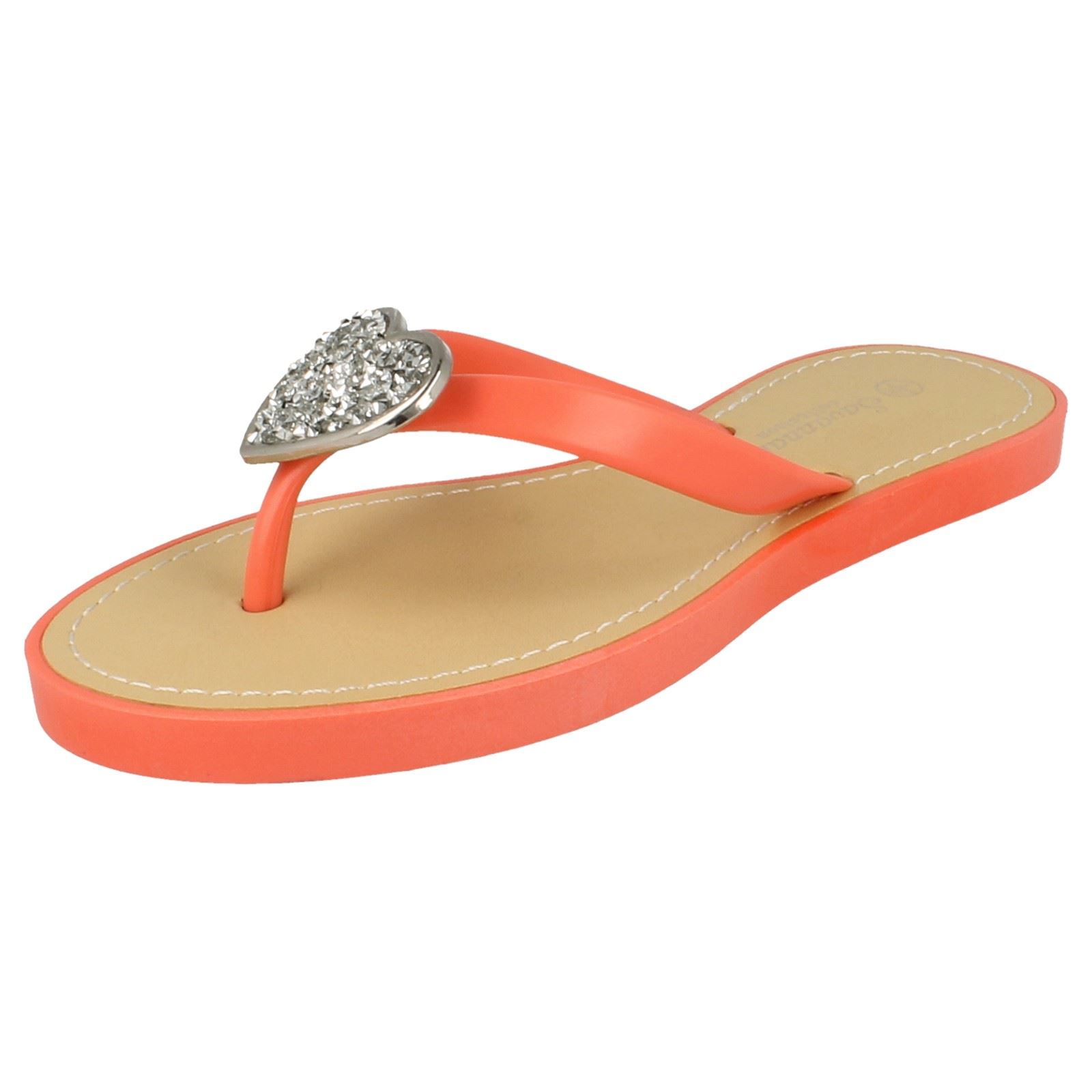 Chanclas elegantes sin cordones con detalles brillantes del corazón para damas Savannah F0R816 - Imagen 11 de 37