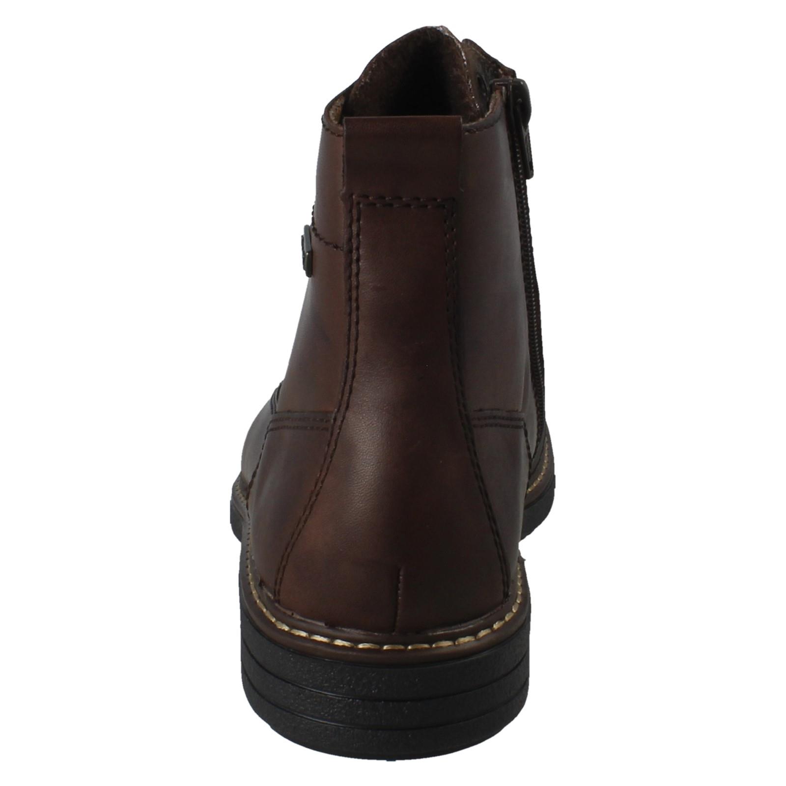 Mens Rieker Combat Zip & Lace Fastening Fleece Lined R-Tex Ankle Boots *33143* - Picture 7 of 10