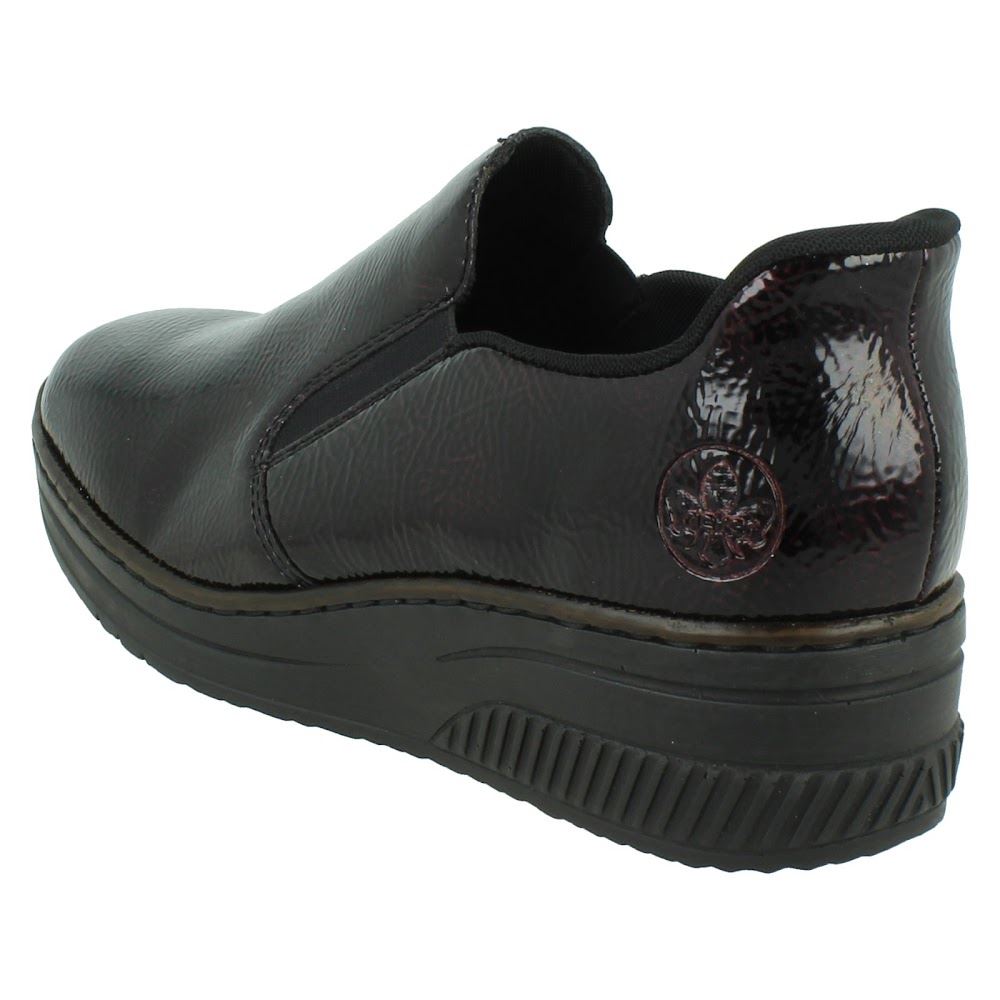 Ladies Rieker Wedge Sole Casual Square-Toe Slip On Shoes - 48761 - Picture 22 of 28