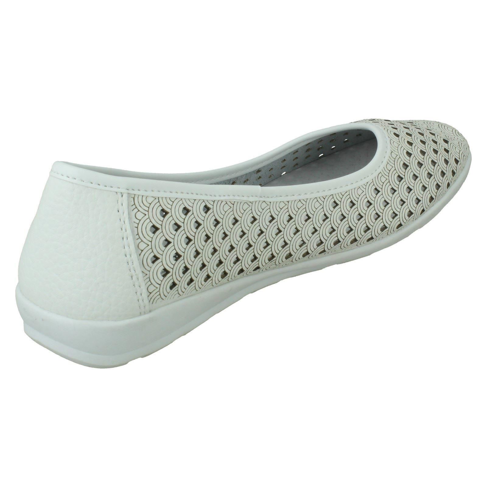 Ladies Eaze Synthetic Slip On Casual Ballerina Shoes - Picture 33 of 47