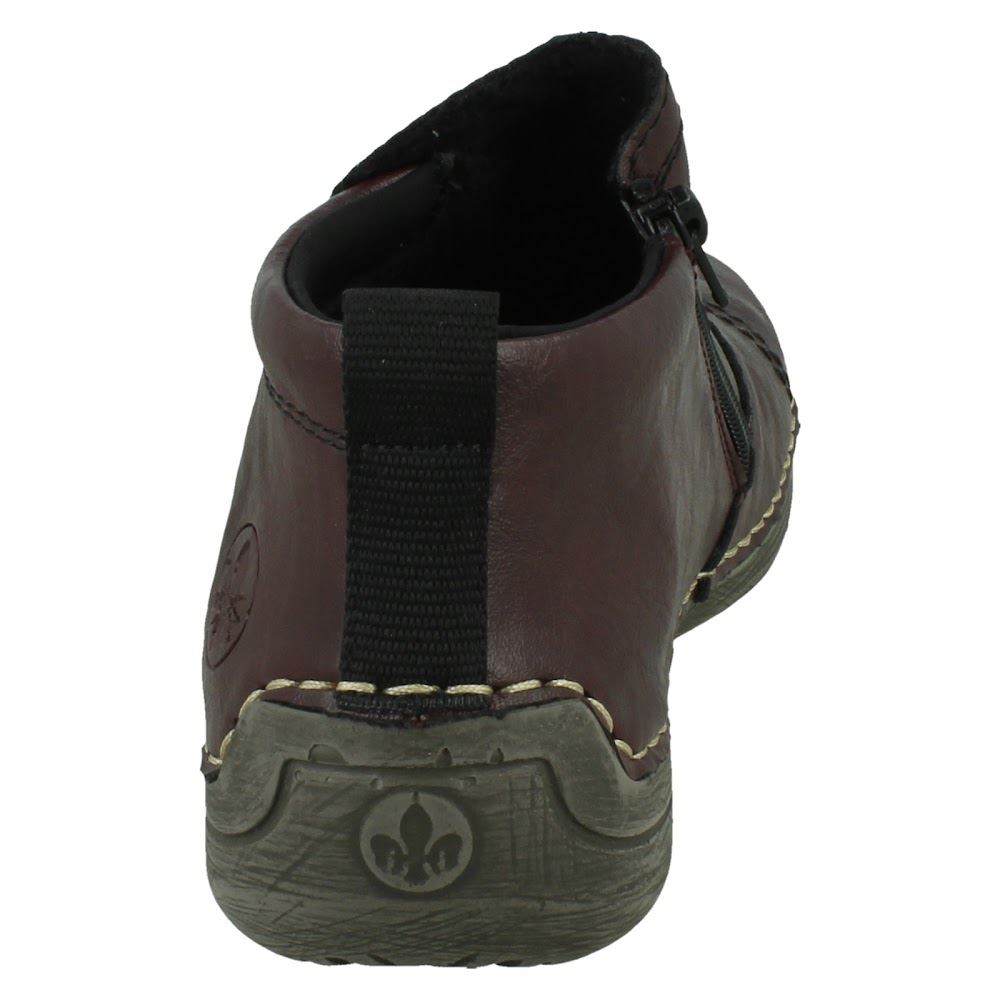 Ladies Rieker Casual Zip Up Fleece Lined Winter Low Top Ankle Boots: 52584 - Picture 5 of 10