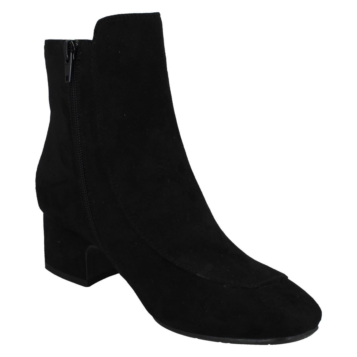 Ladies Spot On Mid Heel Ankle Boots - Picture 8 of 19
