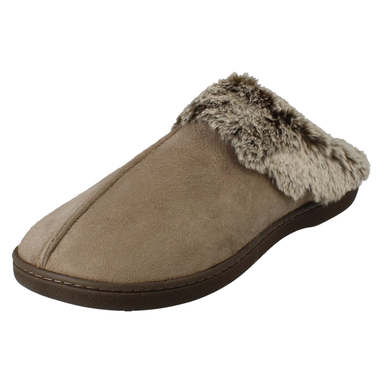 Laddies Padders Fur Lined Machine Washable Wide Fit Mule Slippers Florrie - Picture 11 of 19