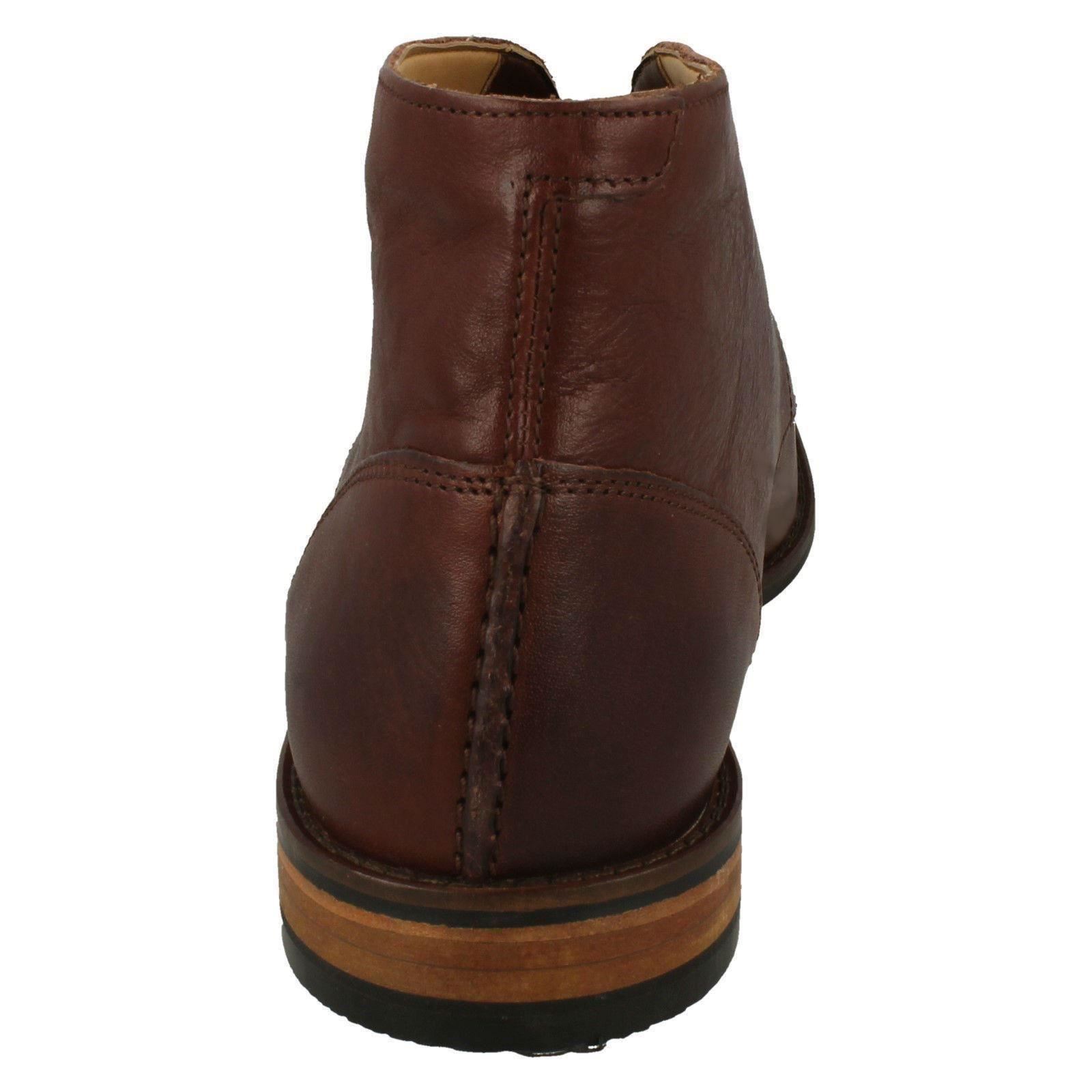 cuero con de Flow con British Botas con Clarks para y redondeada cordones hombre Top punta cordones brown Tan 45xqPw