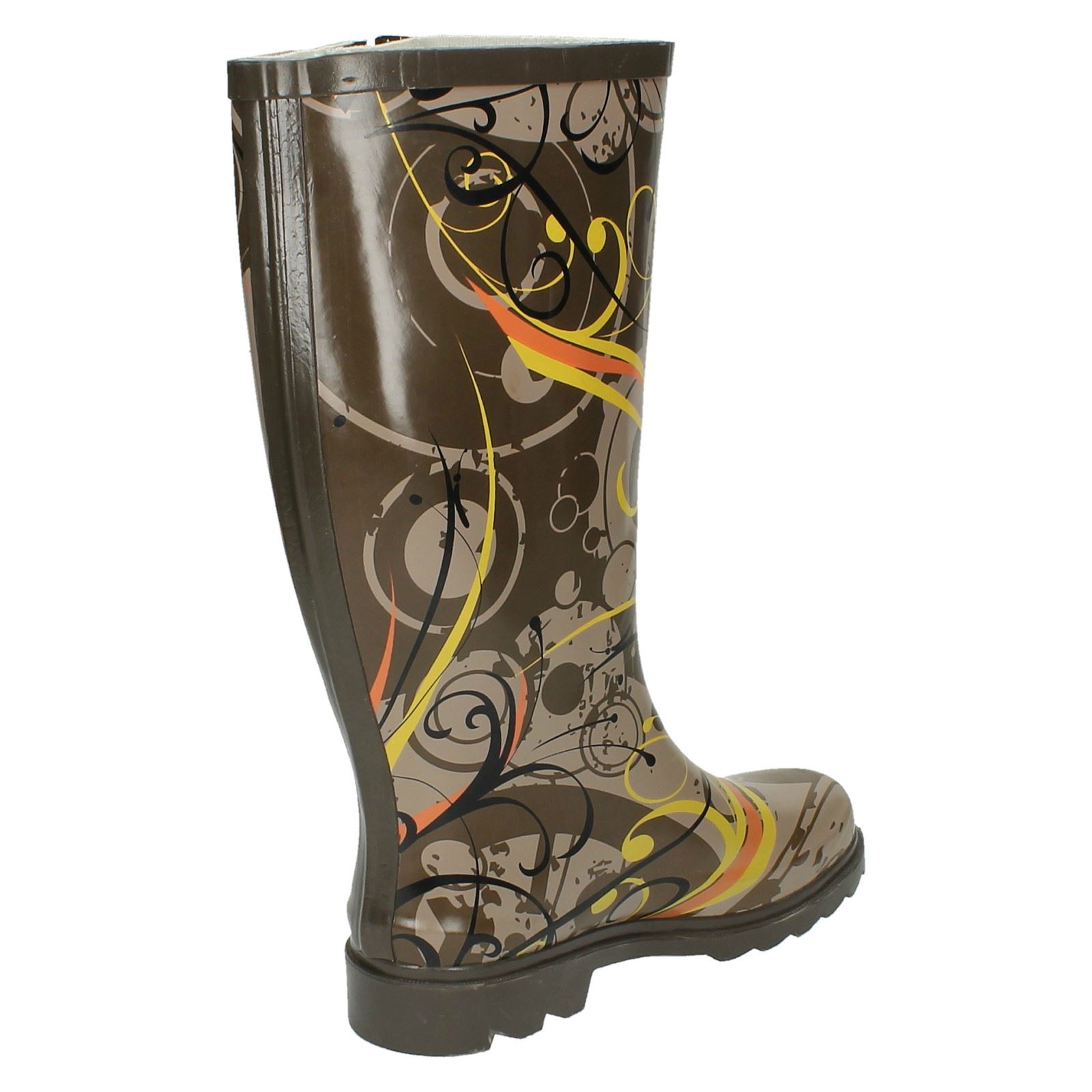 Ladies Spot On Swirls Design 'Wellington Boots' - Picture 6 of 10